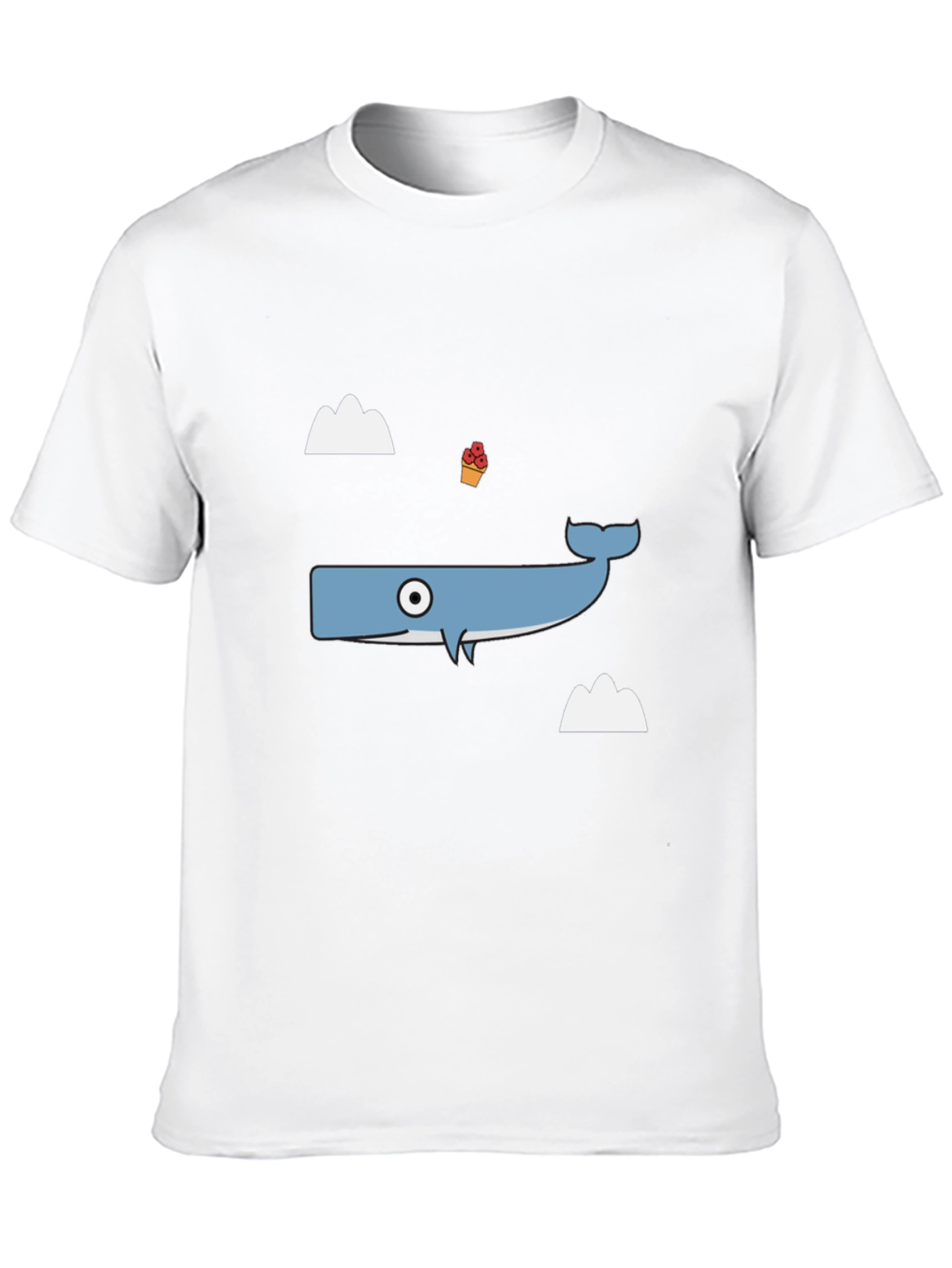 Whimsical Whale Graphic Tee - Black Cotton