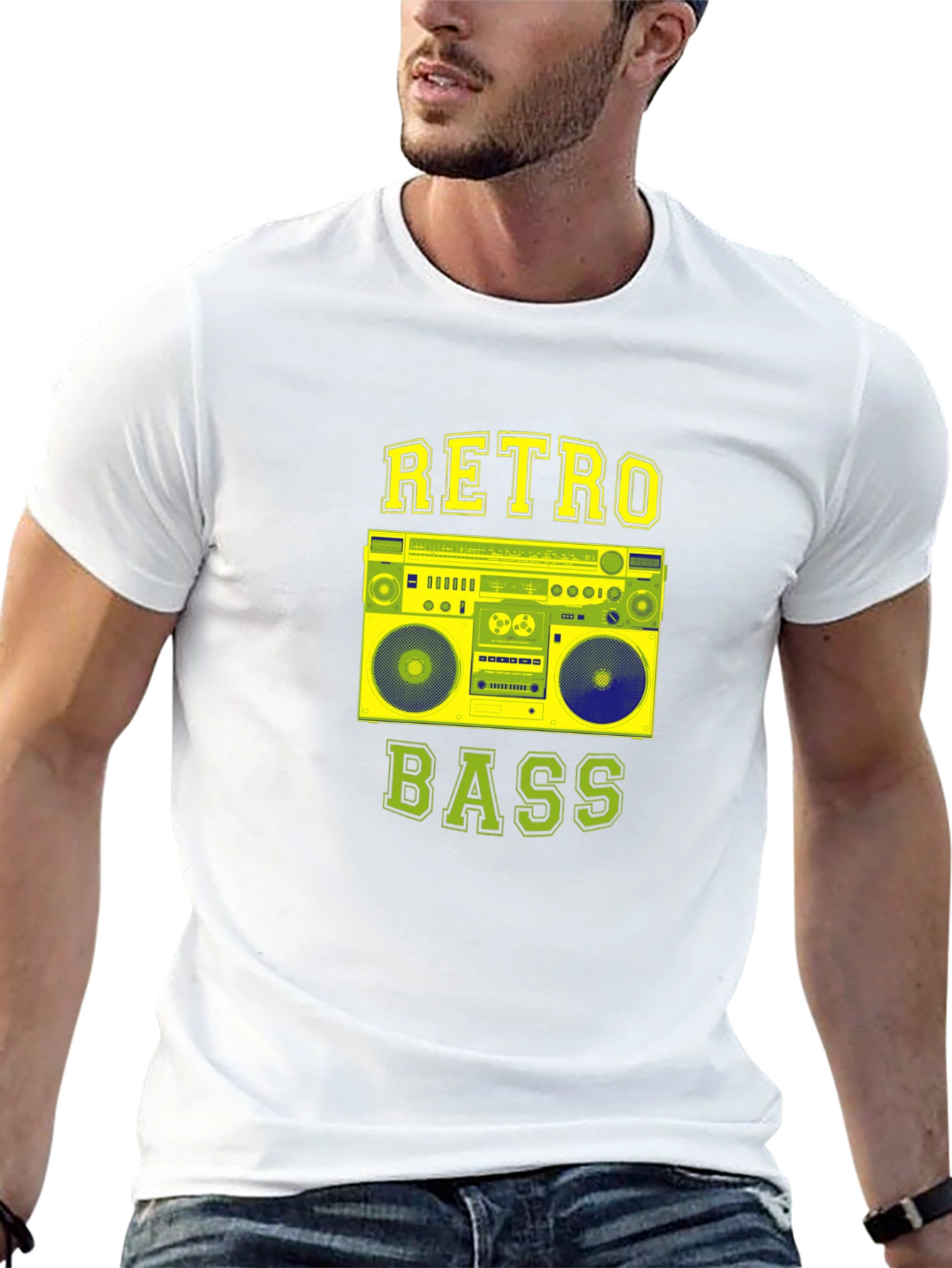 Retro Bass Graphic Tee - Boombox T-Shirt