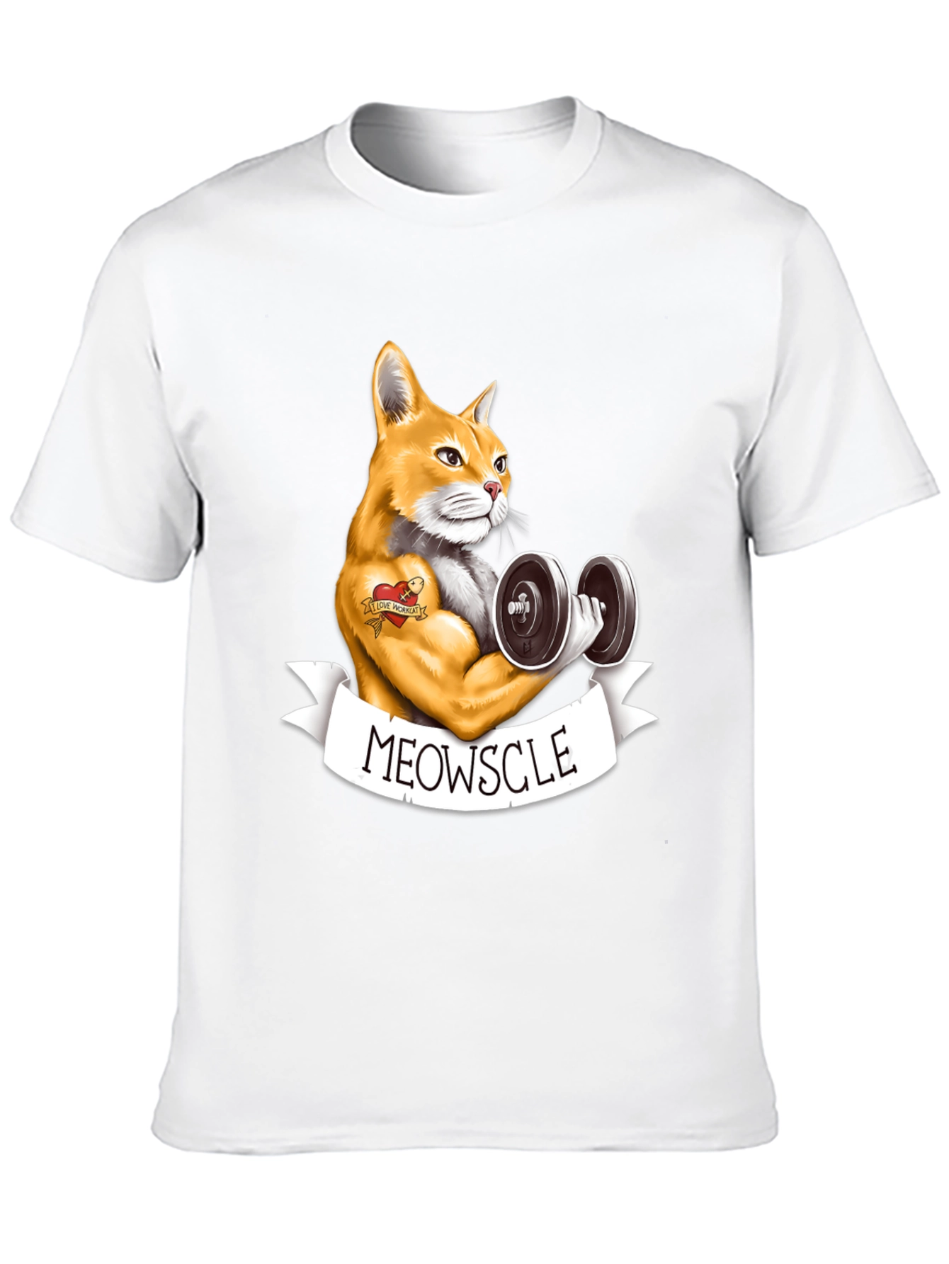 Meowscle Cat Workout T-Shirt - Funny Gym Tee