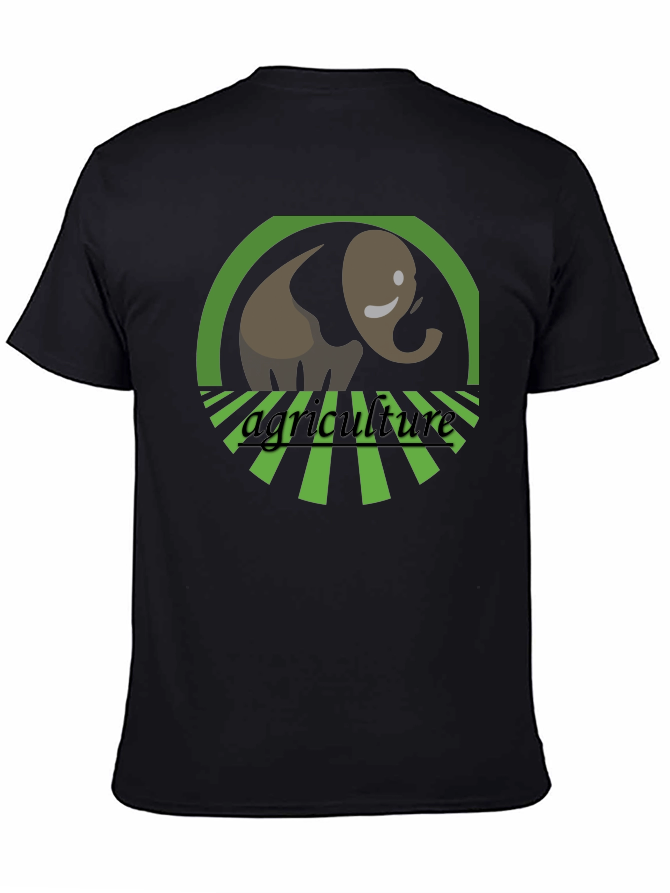 Agriculture Elephant Graphic Tee - Black Cotton Blend