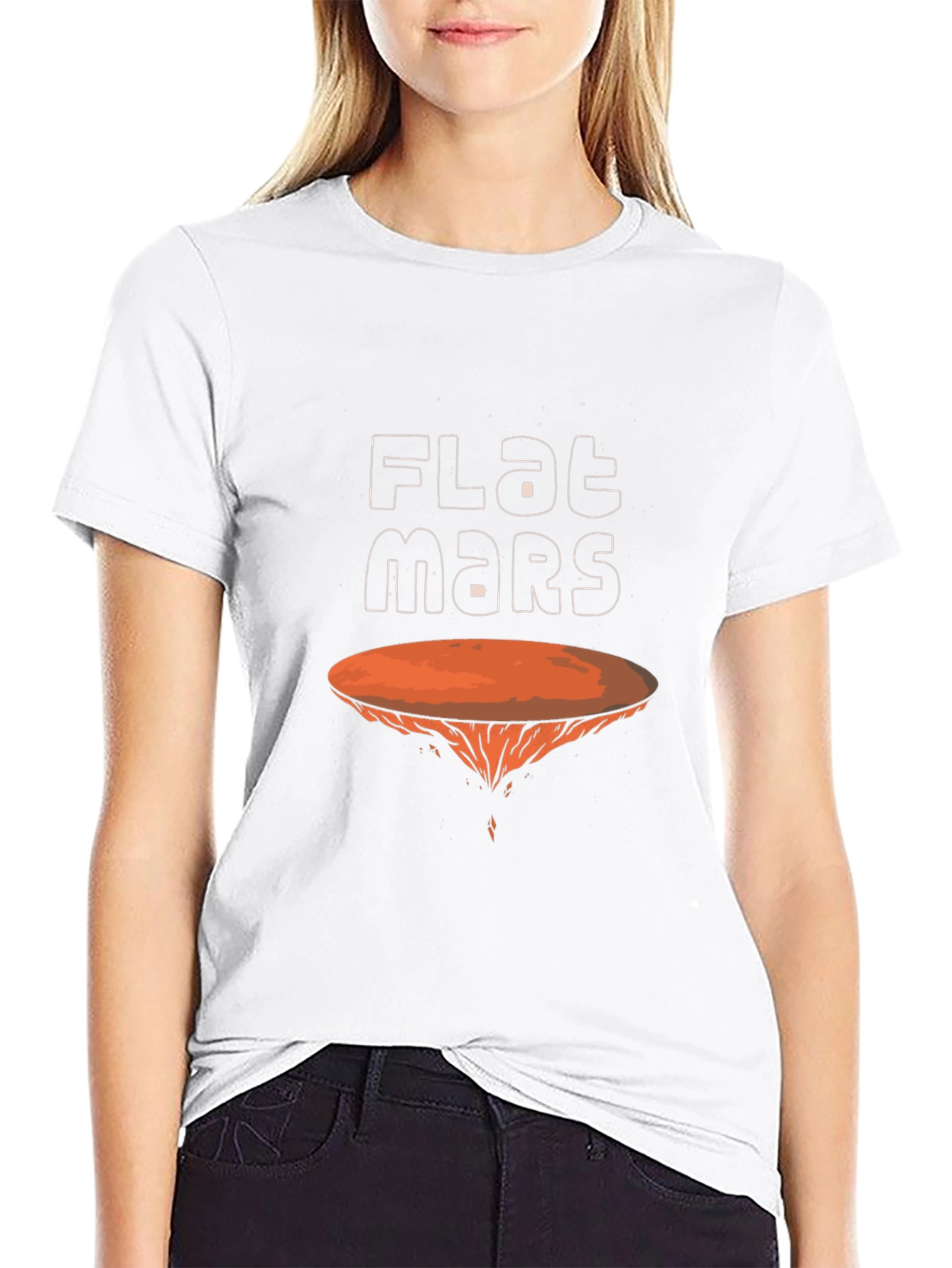 Flat Mars Graphic Tee - Novelty Mens T-Shirt
