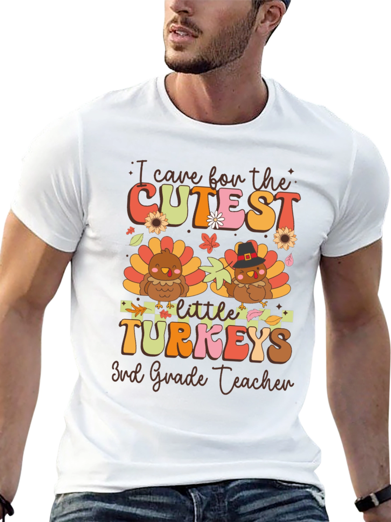 Cutest Little Turkeys Teacher T-Shirt