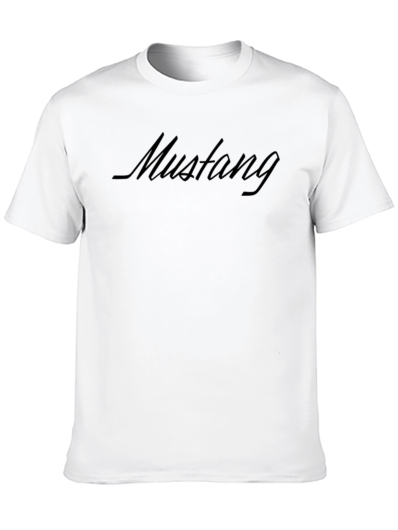 Mustang Script Black Tee - Classic Car Fan Apparel