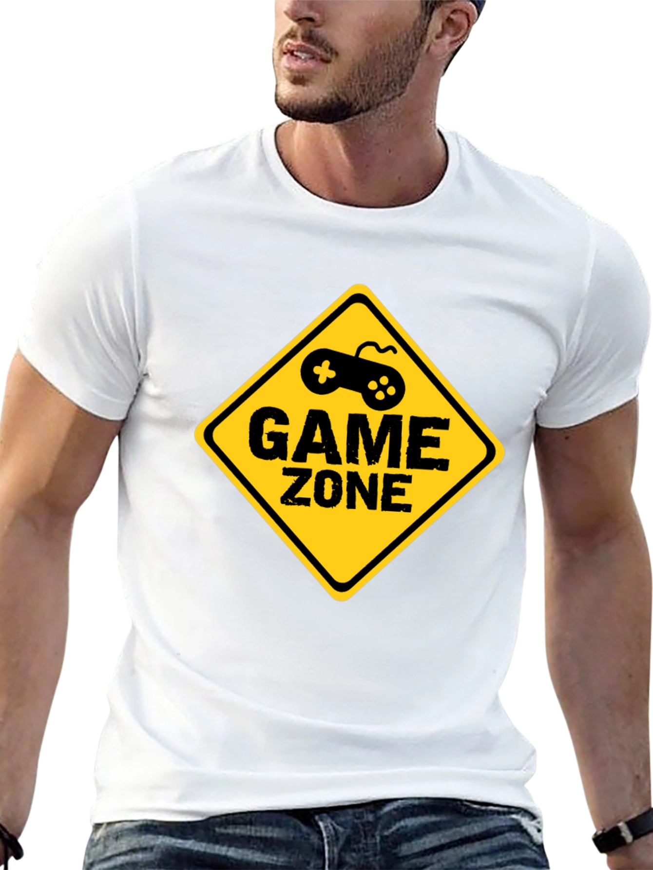 Game Zone Graphic Tee - Black Cotton T-Shirt