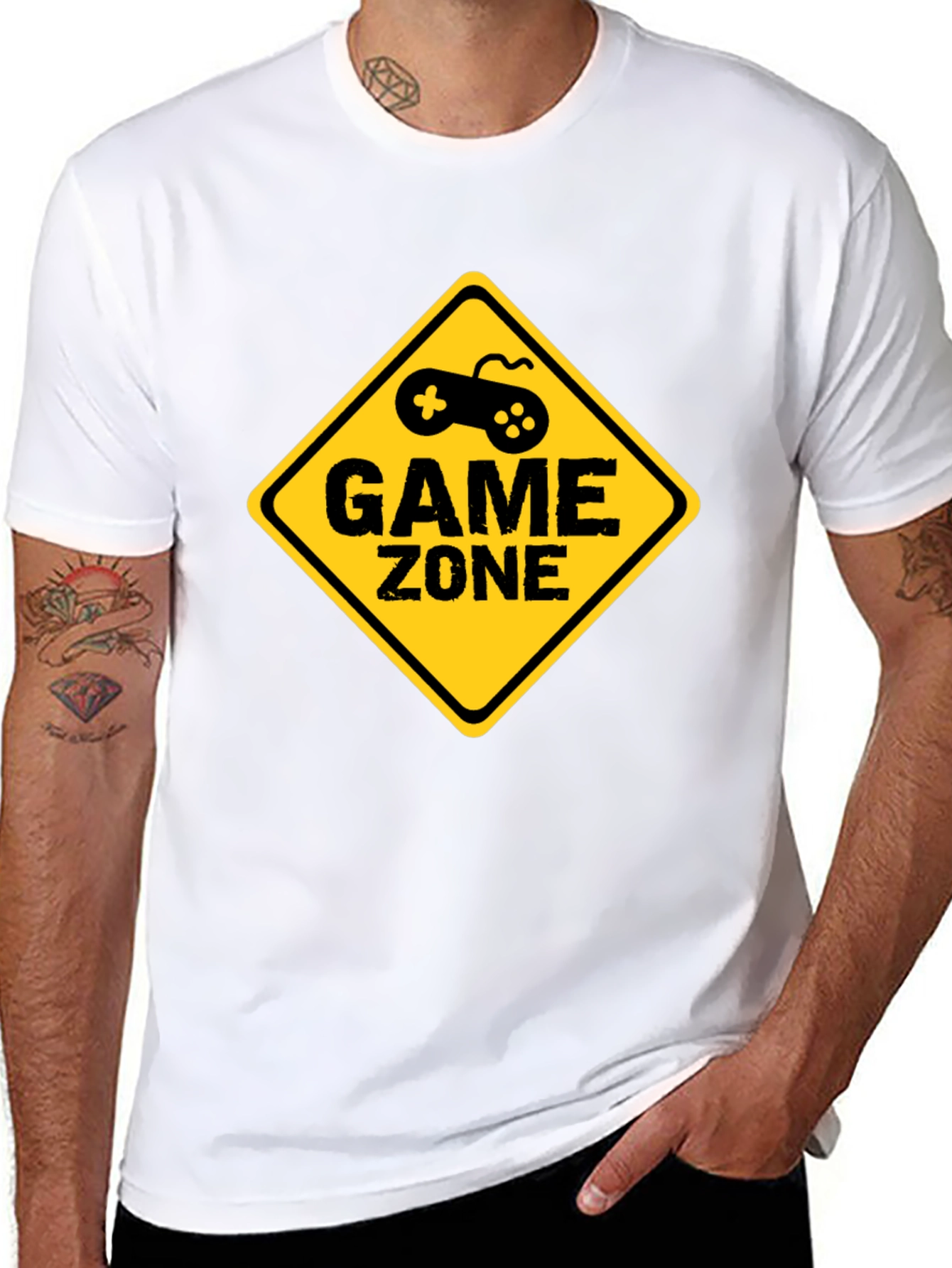 Game Zone Graphic Tee - Black Cotton T-Shirt