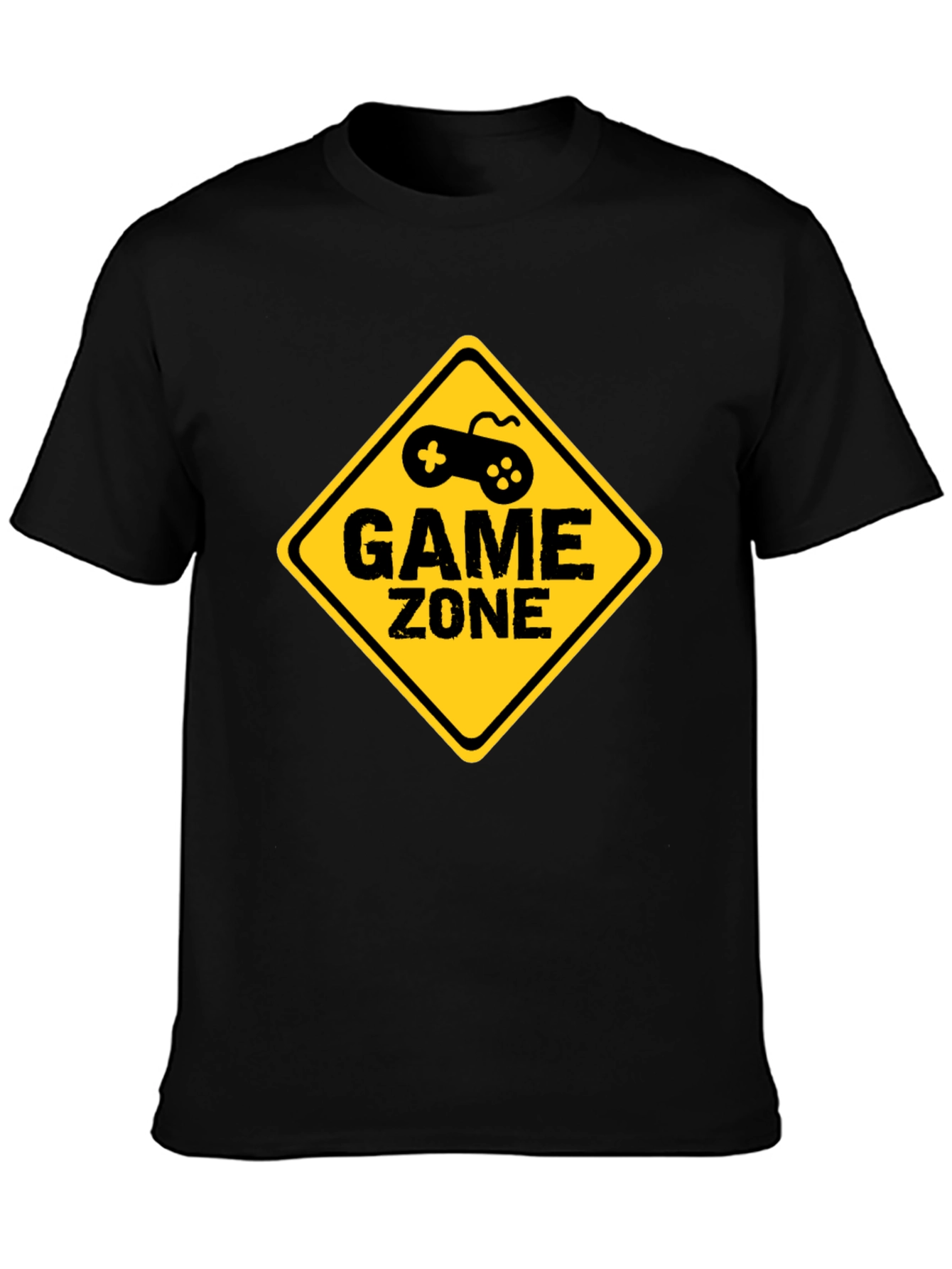 Game Zone Graphic Tee - Black Cotton T-Shirt