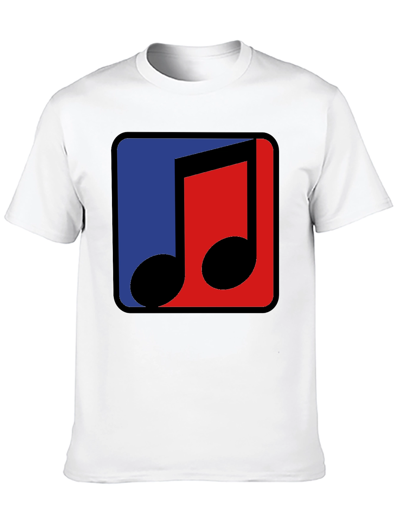 Modern Music Note Graphic Tee - Black