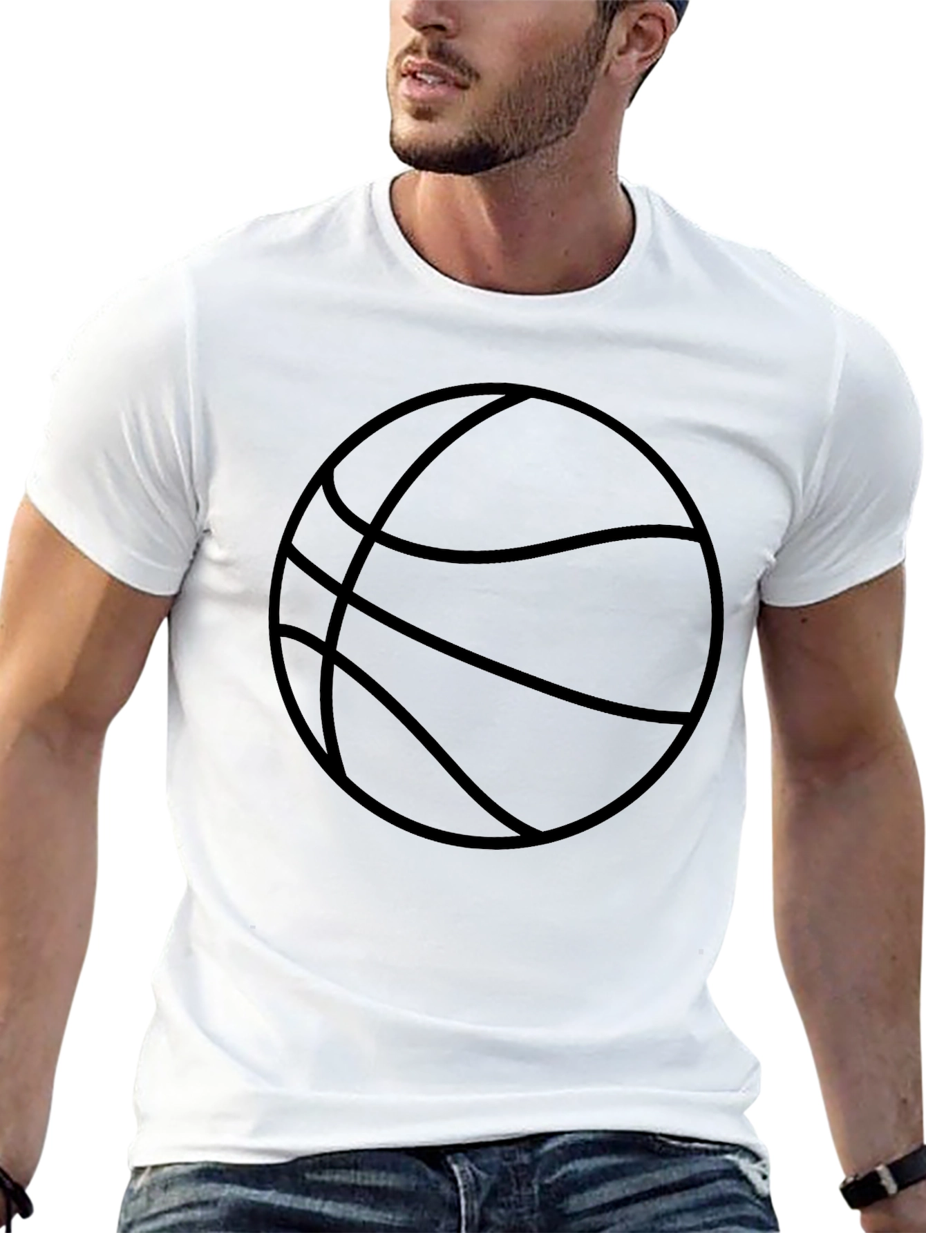 Mens Black Basketball Graphic Tee
