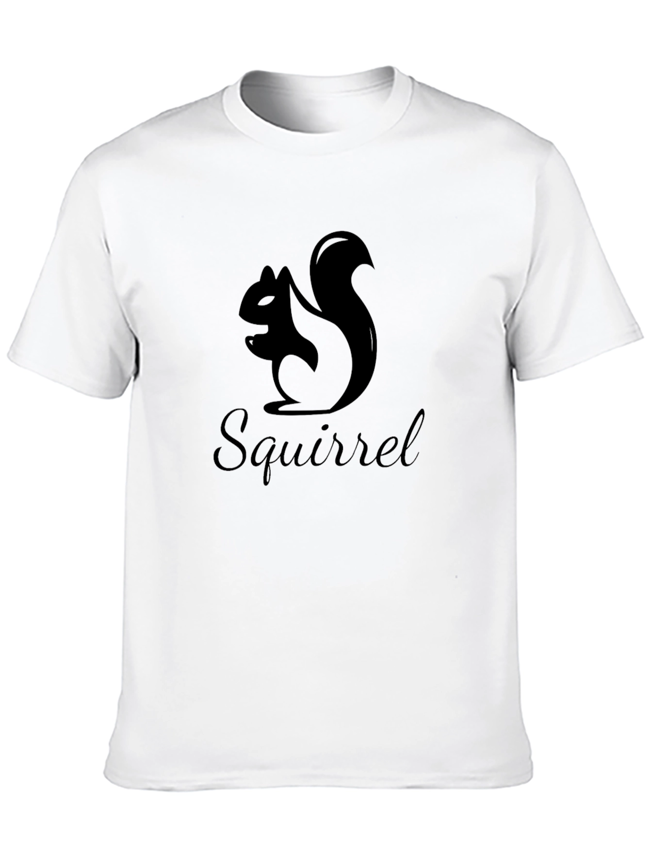 Squirrel Graphic Print Black T-Shirt