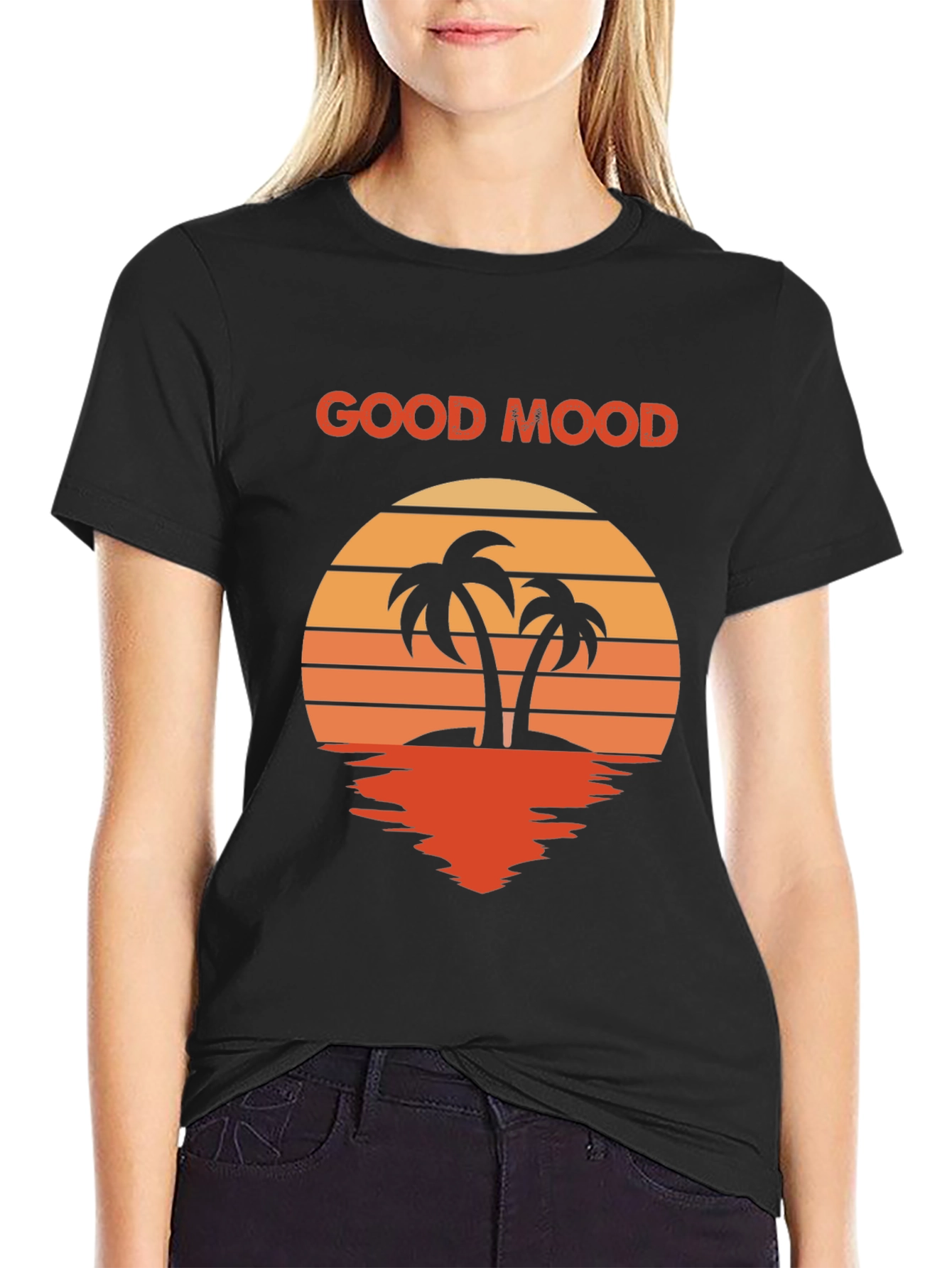 Good Mood Palm Tree Sunset Graphic Tee