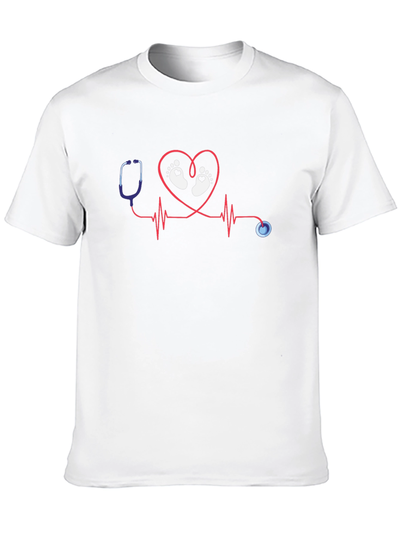 Nurse Heartbeat Baby Feet T-Shirt