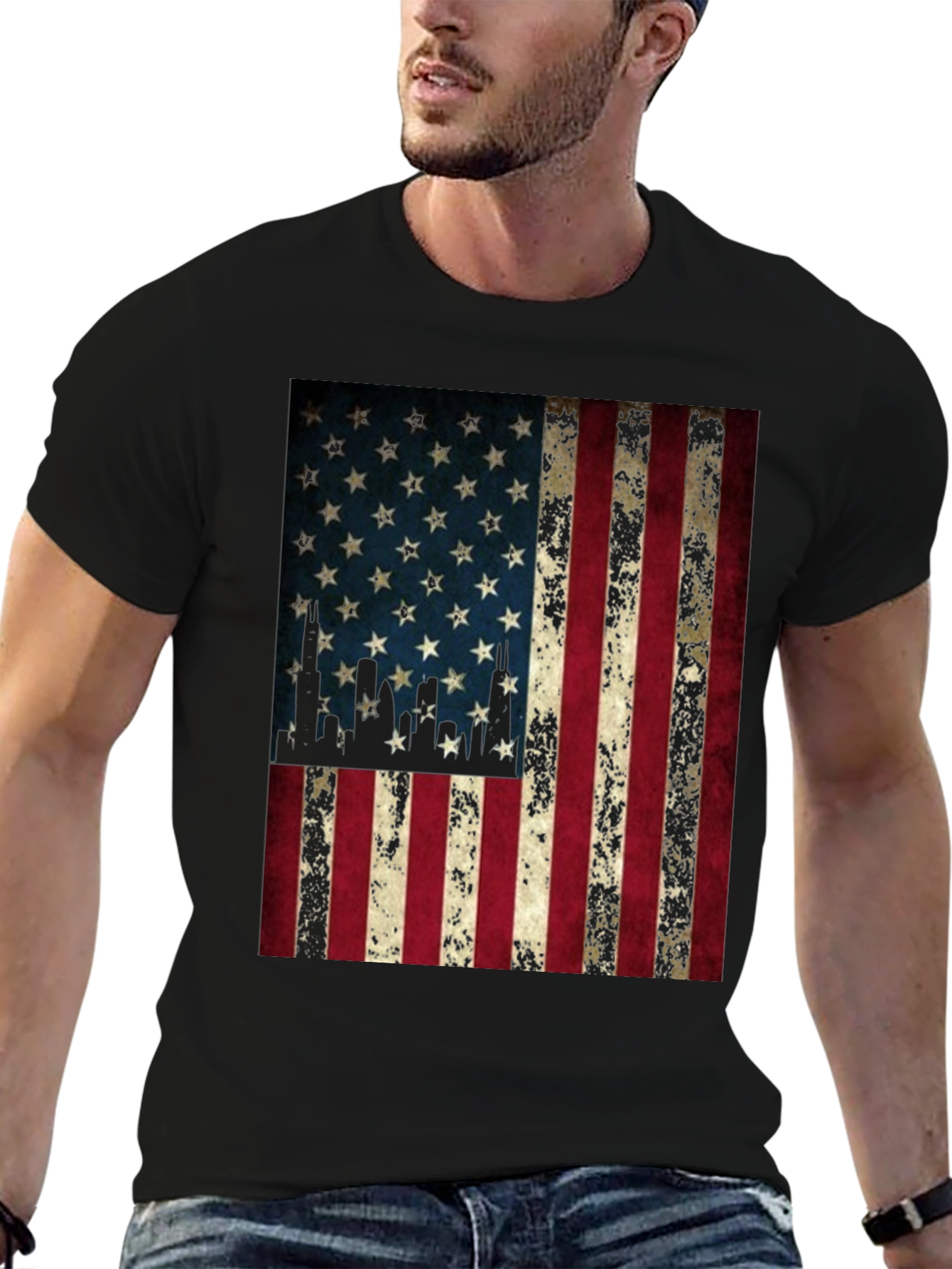 American Flag Graphic Tee - Patriotic Design