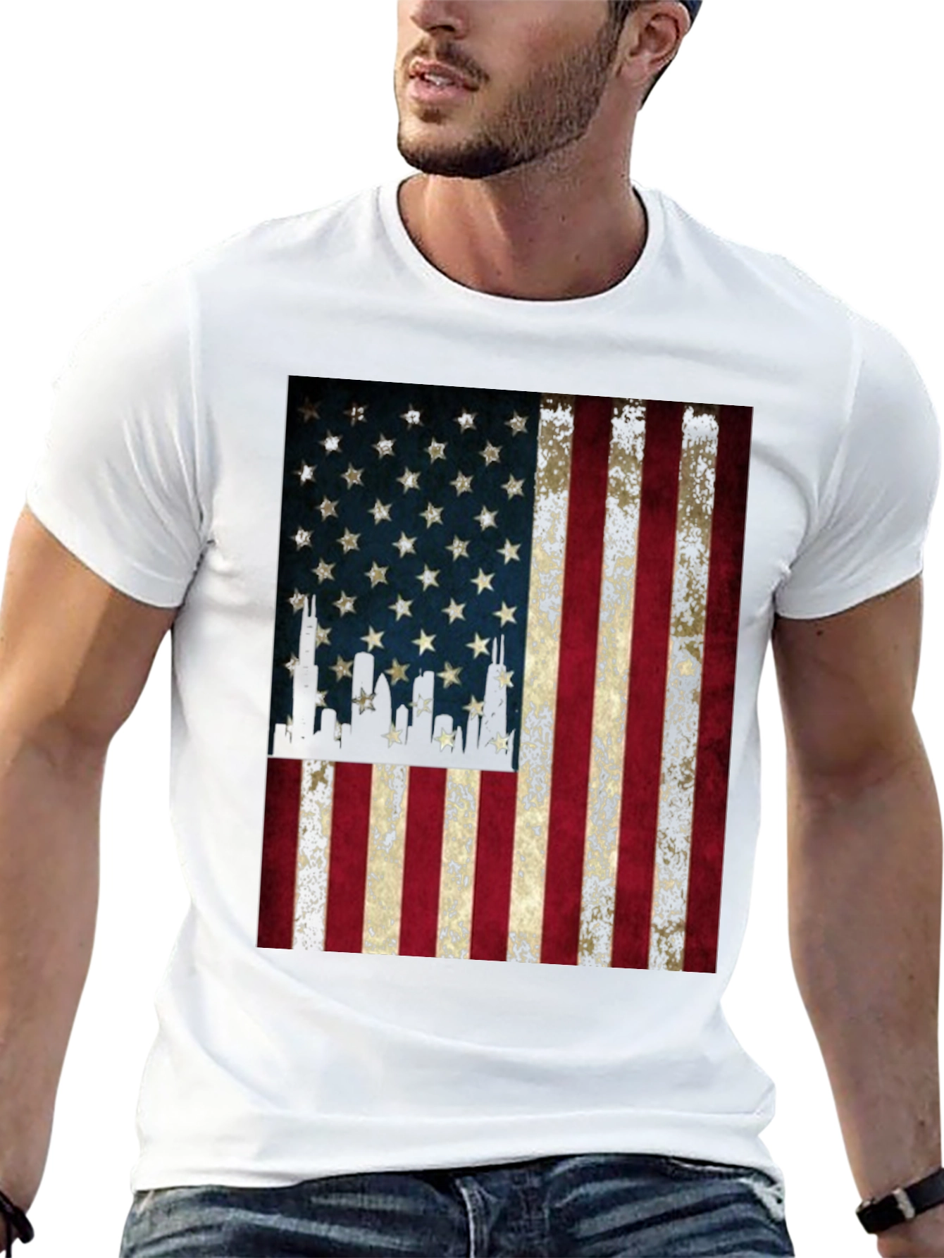 American Flag Graphic Tee - Patriotic Design