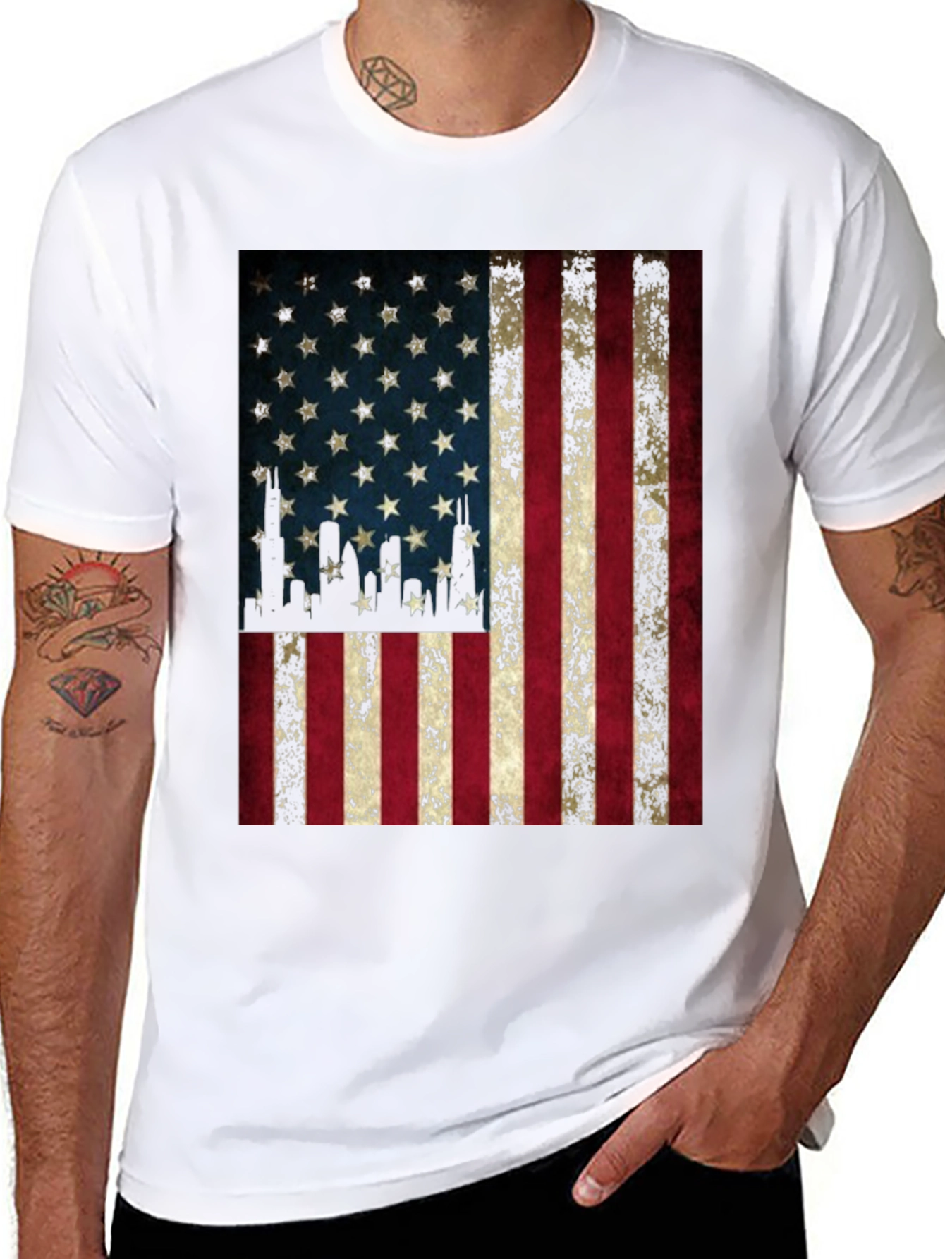 American Flag Graphic Tee - Patriotic Design