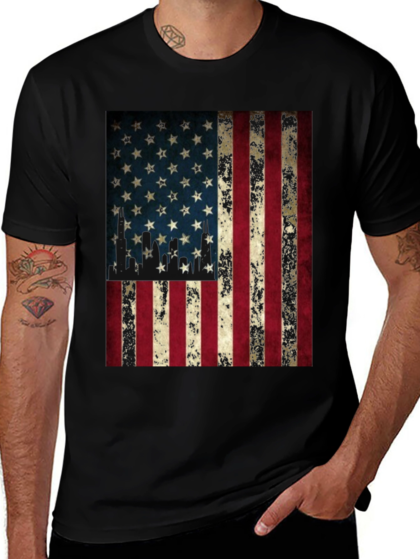 American Flag Graphic Tee - Patriotic Design