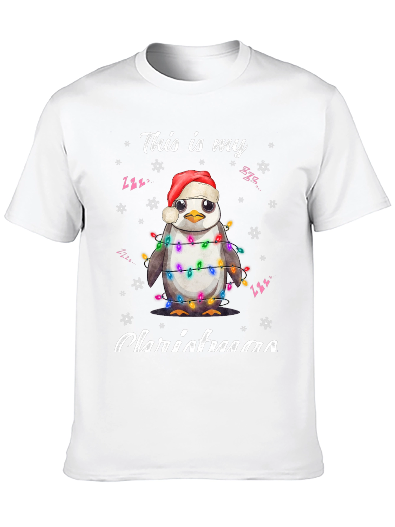 Penguin Christmas Lights T-Shirt Holiday Tee