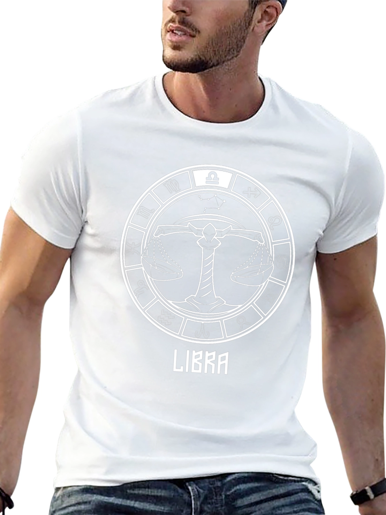 Libra Zodiac Sign Black T-Shirt