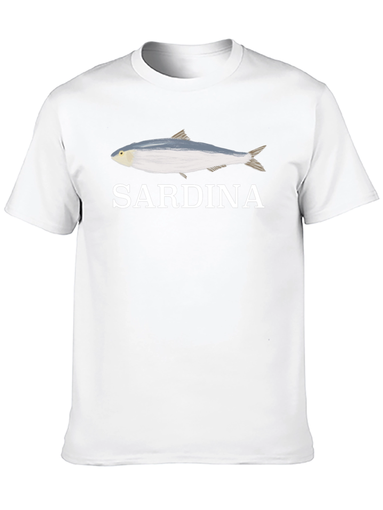 Sardina Fish Graphic Tee - Black Cotton T-Shirt