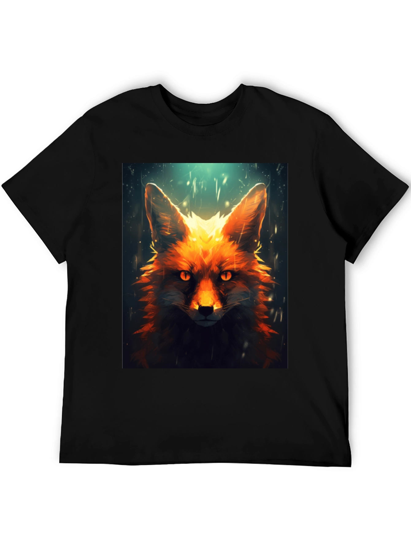 Fiery Fox Graphic Tee - Mens Black T-Shirt
