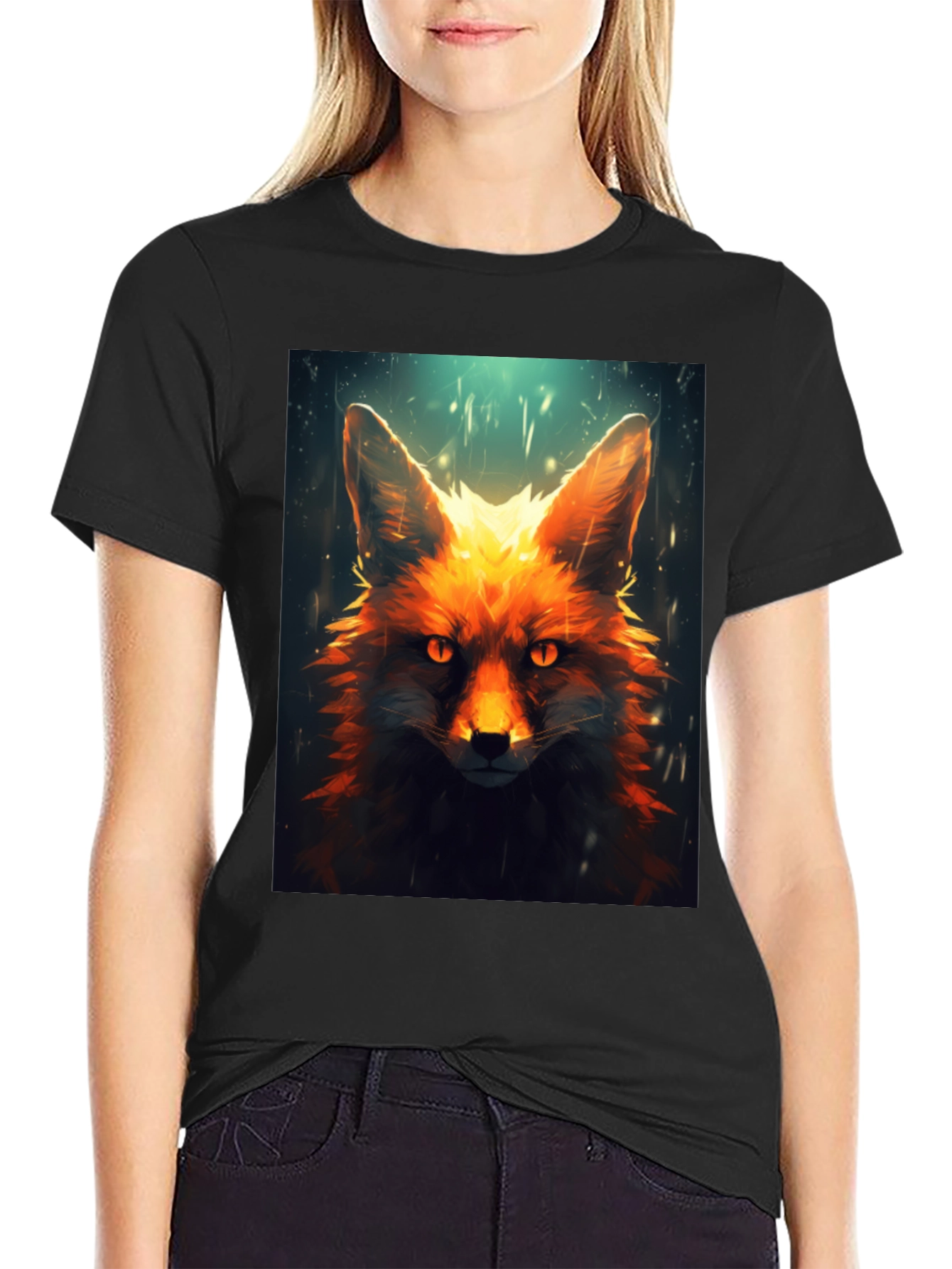 Fiery Fox Graphic Tee - Mens Black T-Shirt