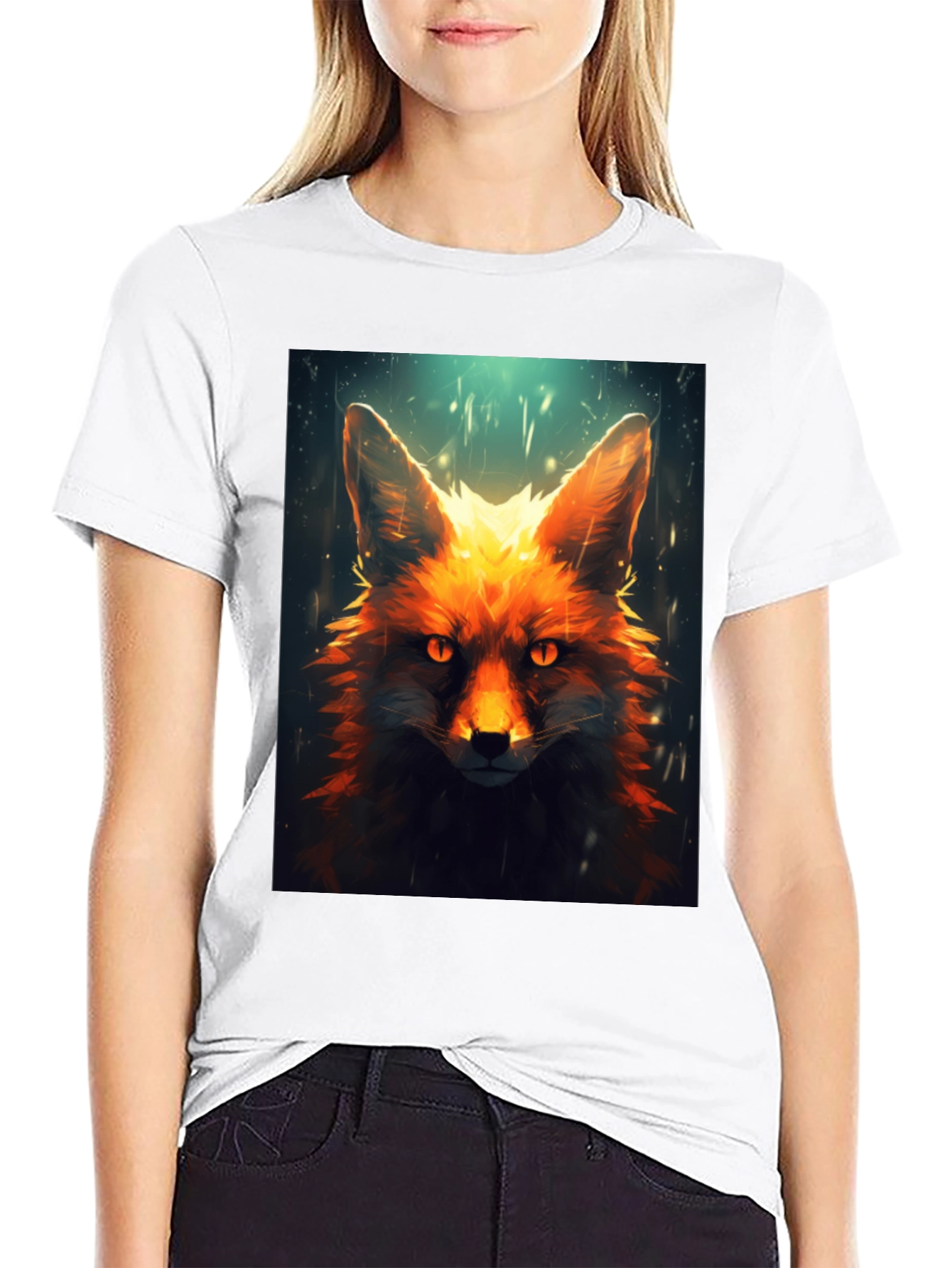 Fiery Fox Graphic Tee - Mens Black T-Shirt