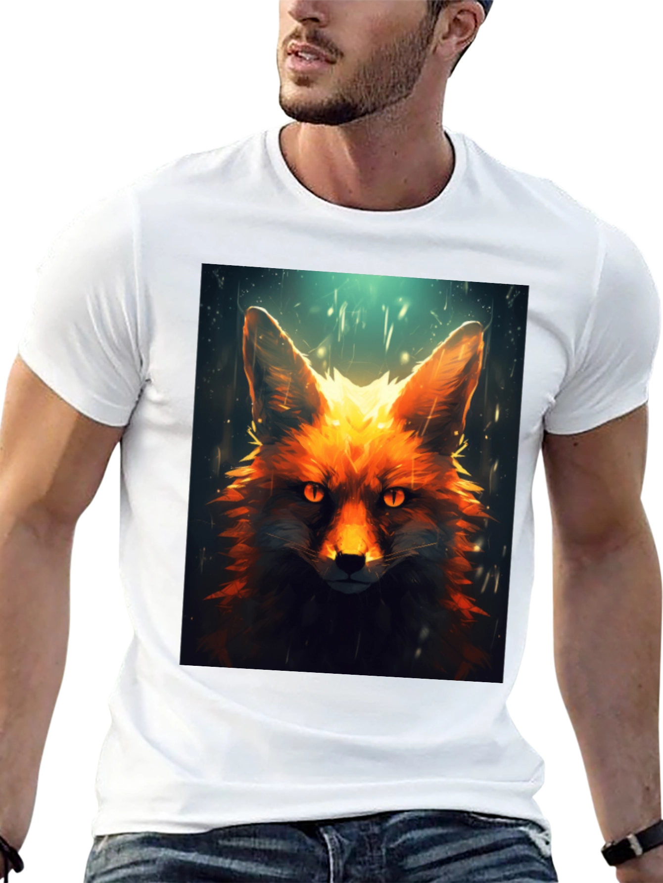 Fiery Fox Graphic Tee - Mens Black T-Shirt