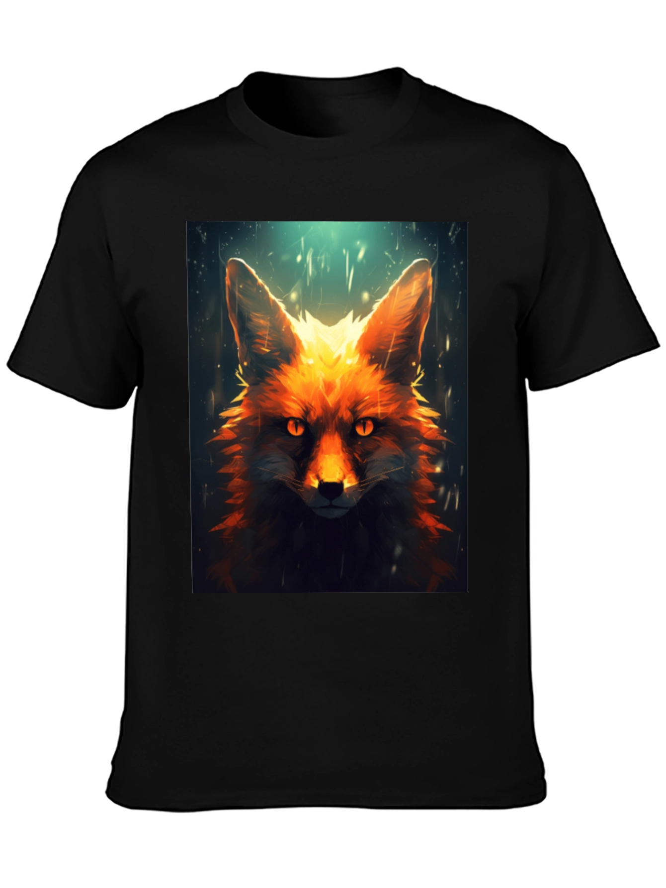 Fiery Fox Graphic Tee - Mens Black T-Shirt