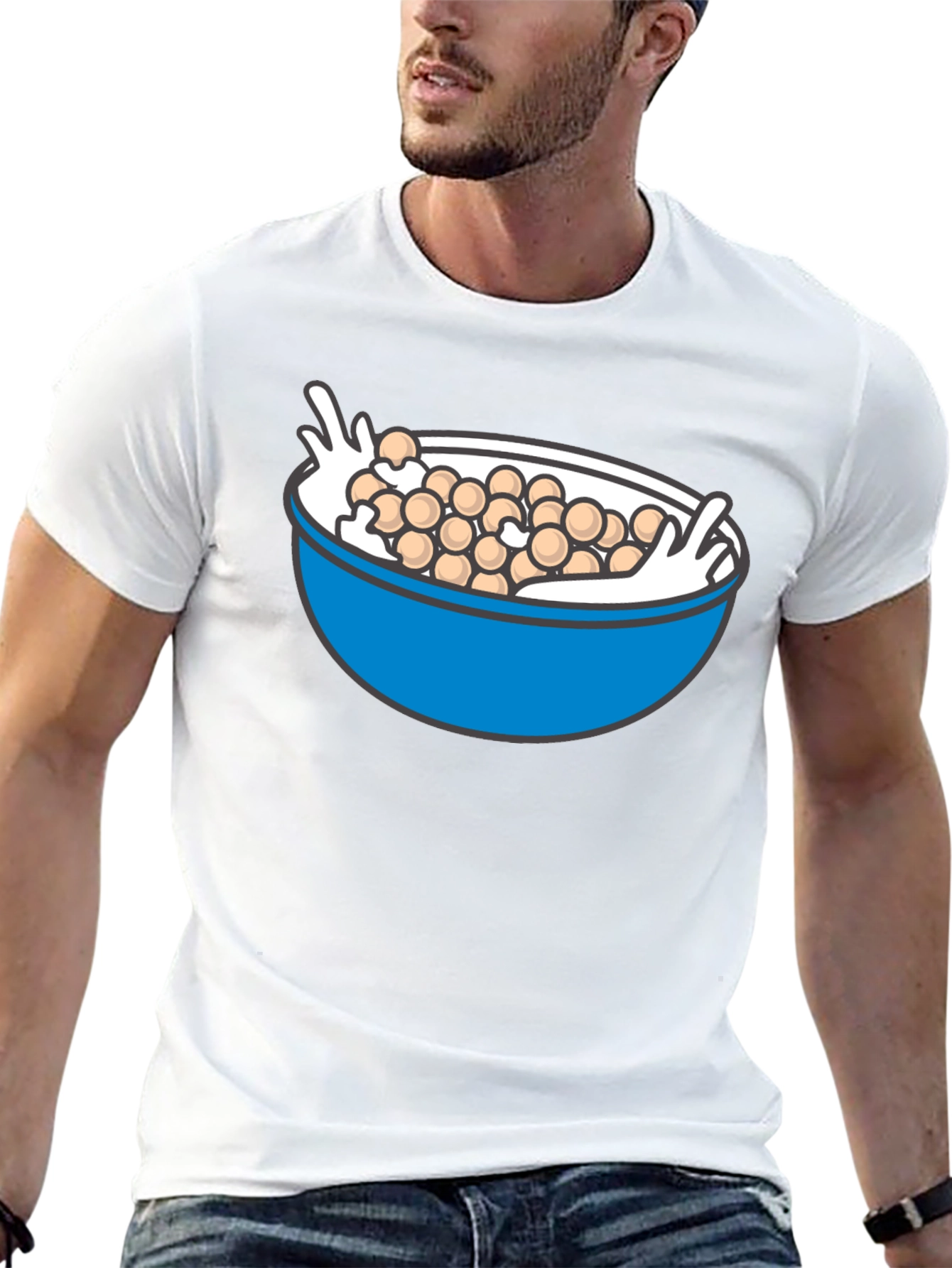 Cereal Bowl Graphic Tee - Whimsical Food Shirt