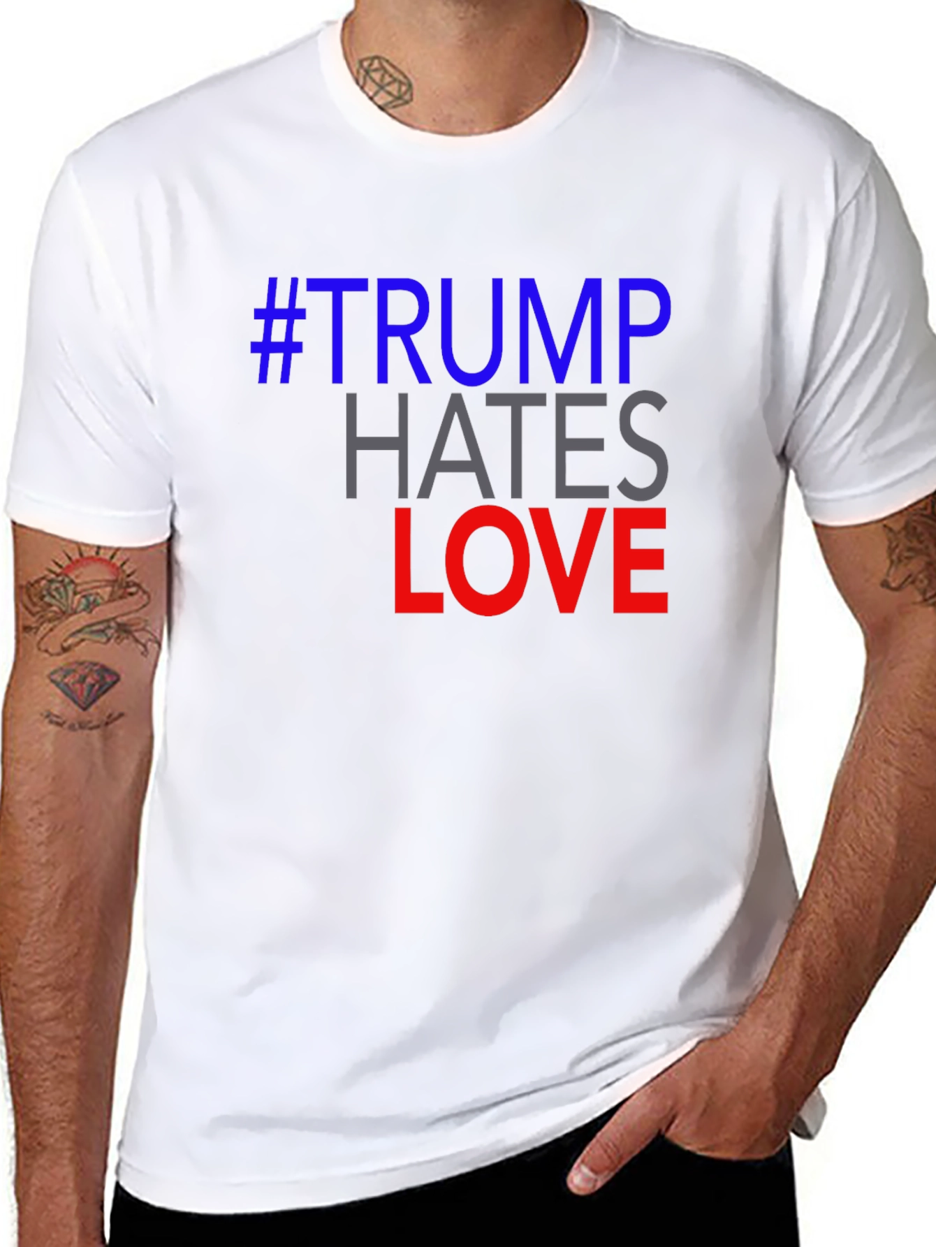 #Trump Hates Love Graphic Tee - Political Statement T-Shirt