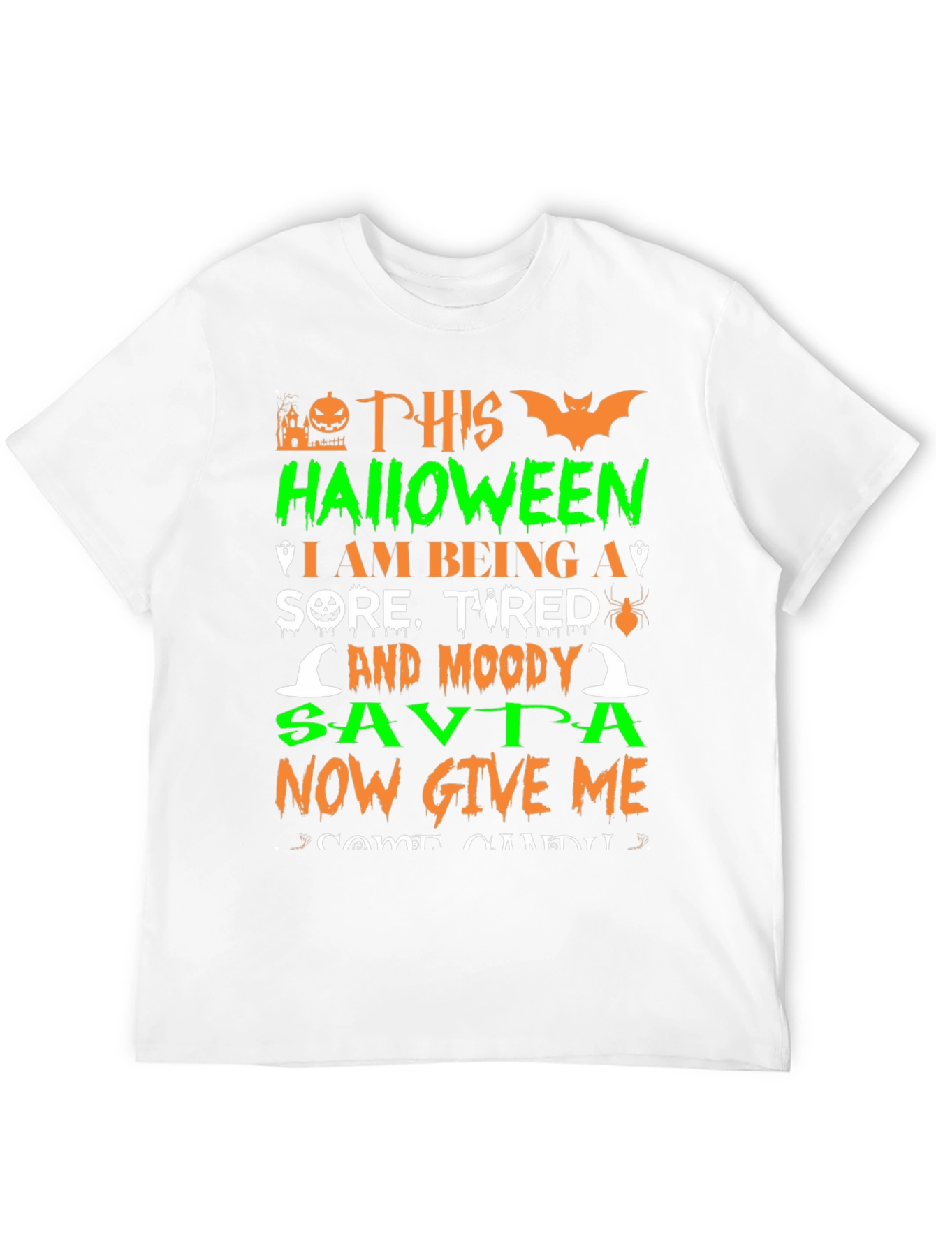 Funny Halloween Sore Tired Moody Savta Graphic T-Shirt