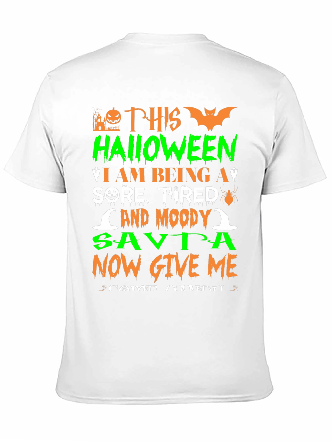 Funny Halloween Sore Tired Moody Savta Graphic T-Shirt
