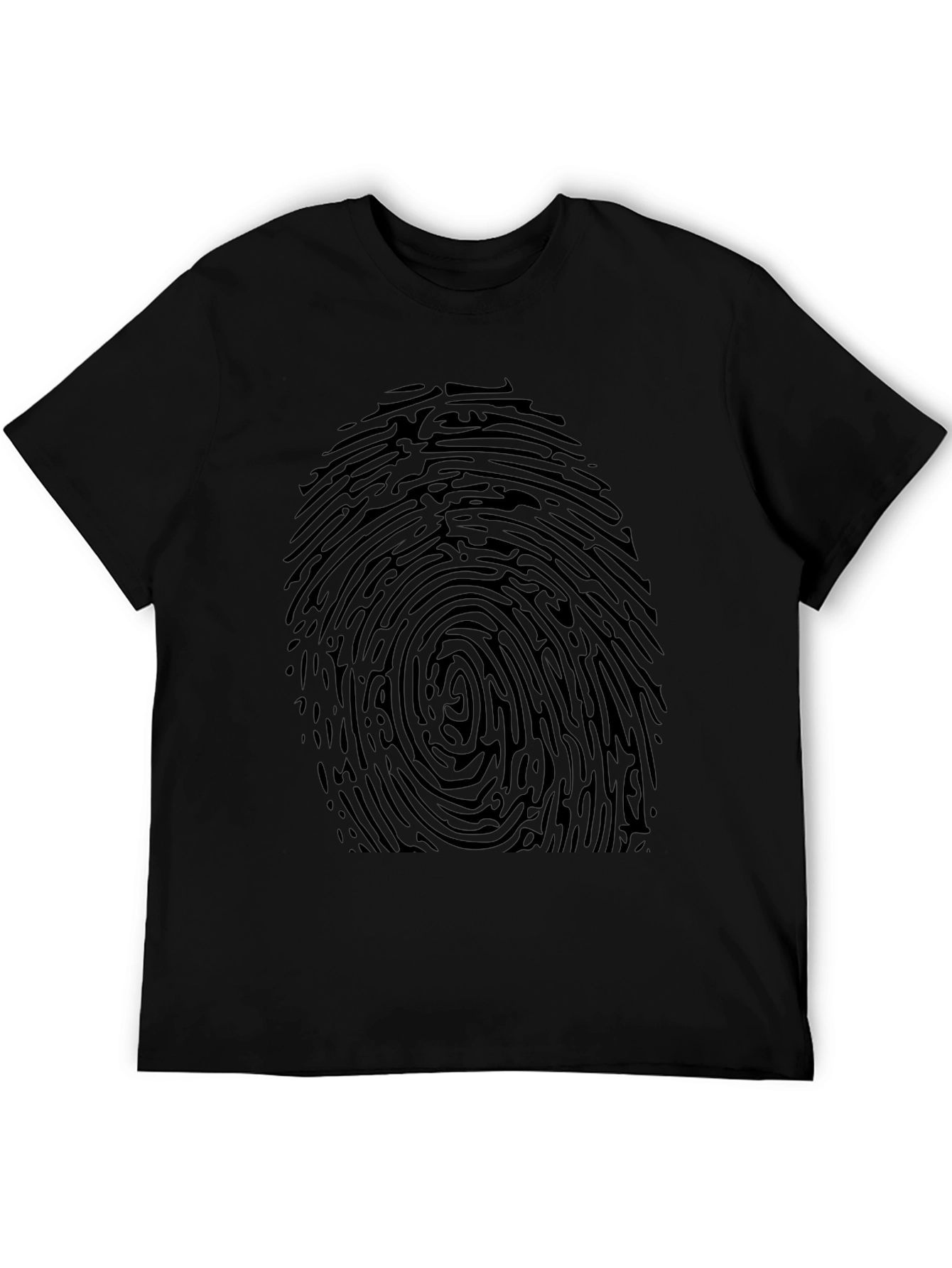 Fingerprint Graphic Black T-Shirt