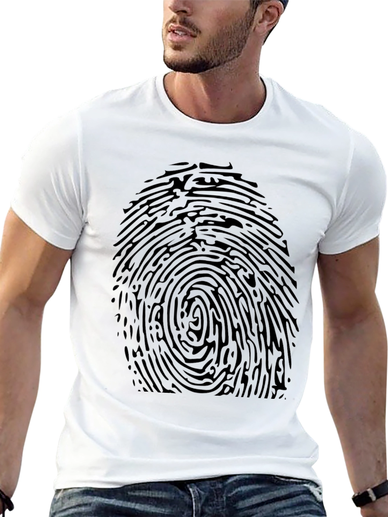 Fingerprint Graphic Black T-Shirt
