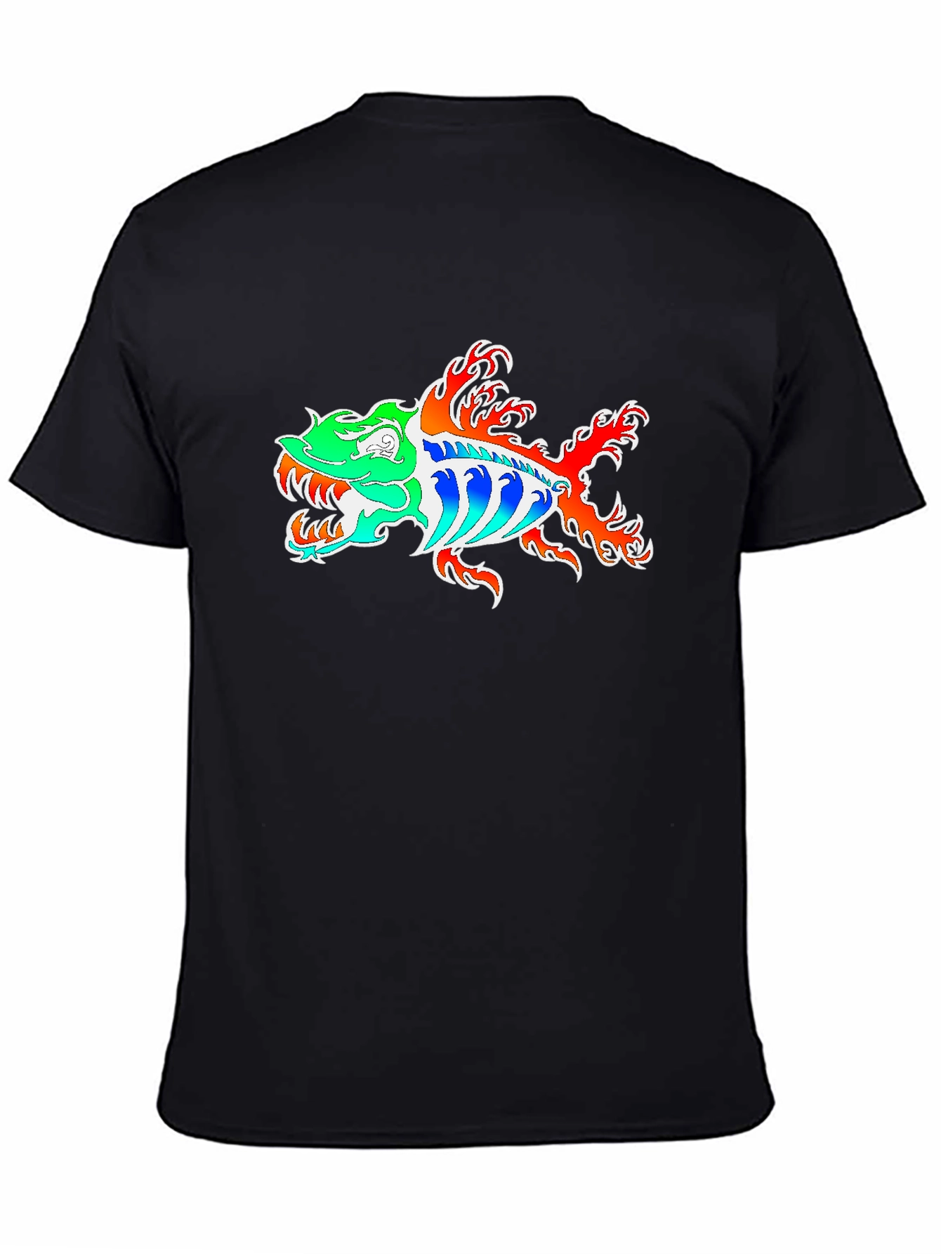 Fish Graphic Tee - Black Cotton Blend