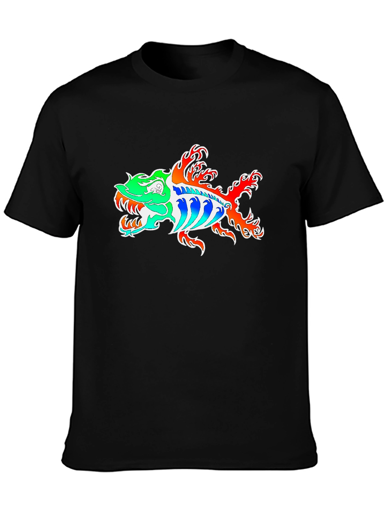 Fish Graphic Tee - Black Cotton Blend