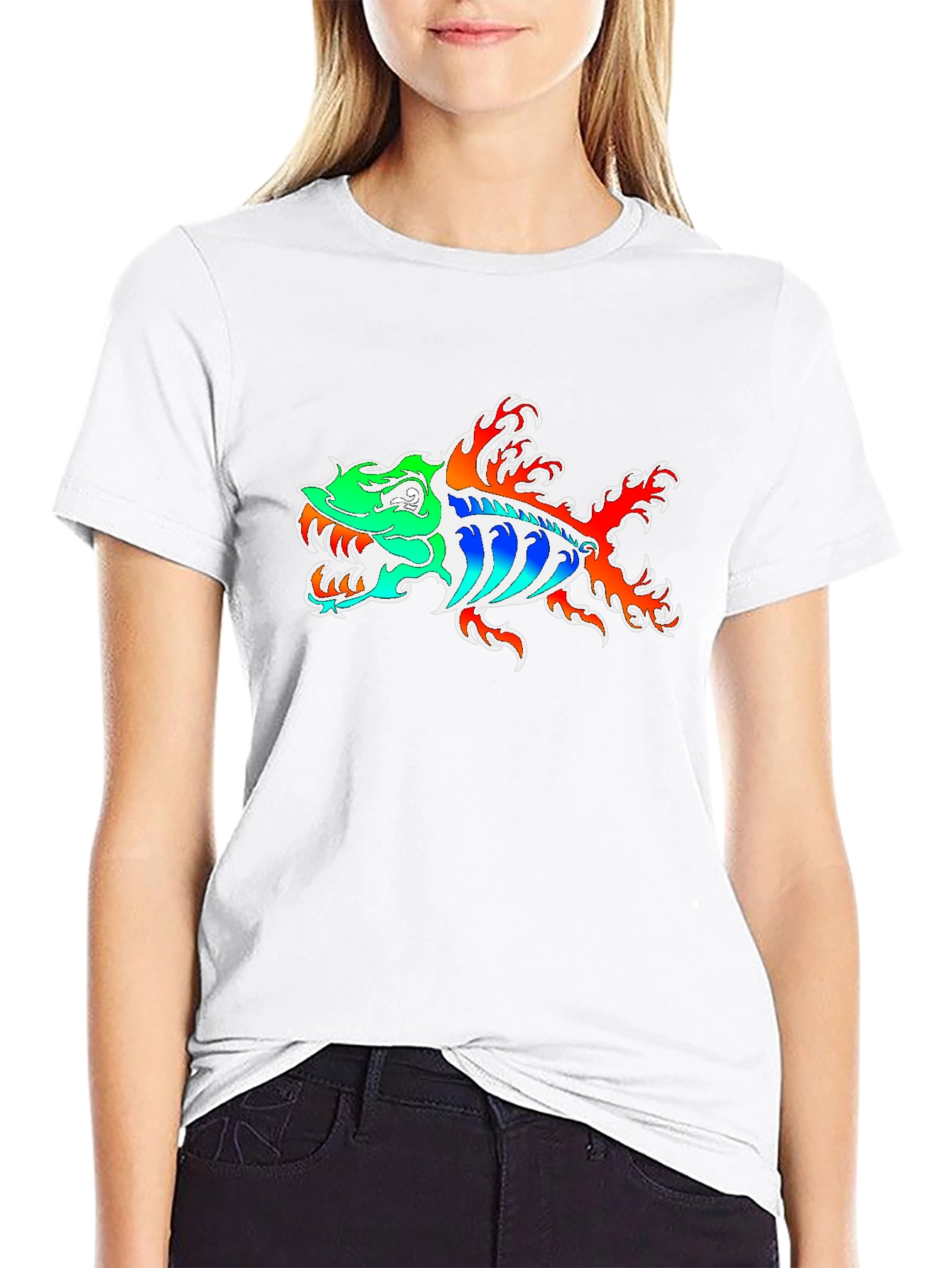 Fish Graphic Tee - Black Cotton Blend