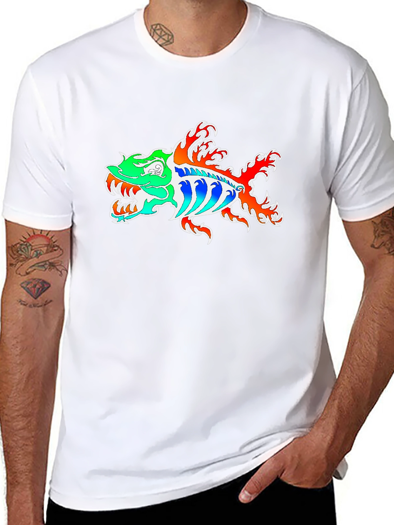 Fish Graphic Tee - Black Cotton Blend