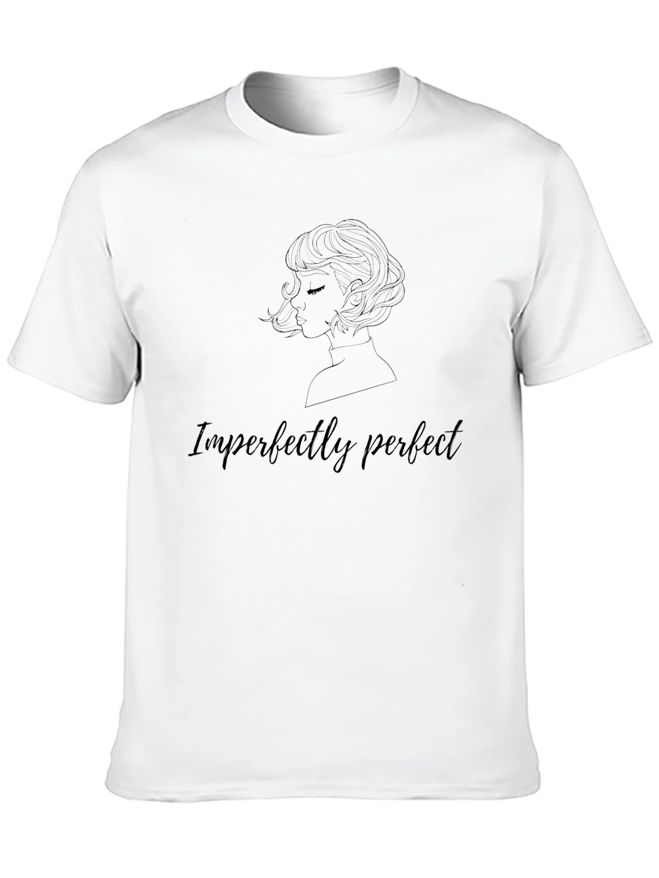 Imperfectly Perfect Black T-Shirt with Woman Outline