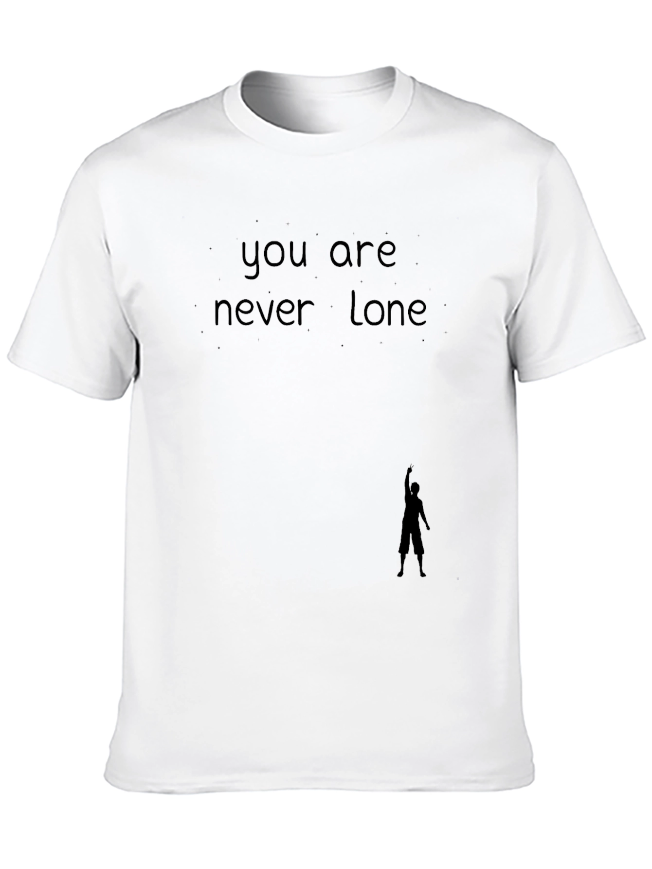 Never Lone Black Graphic Tee