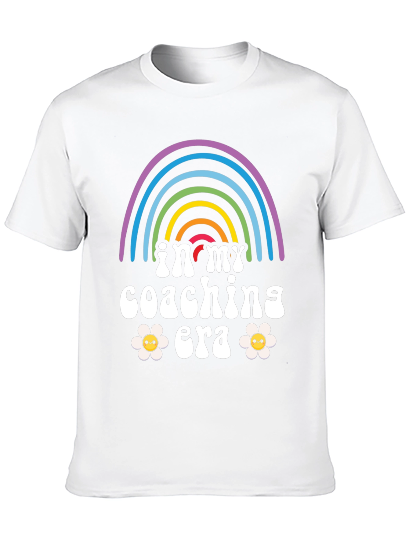 In My Coaching Era T-Shirt Rainbow Flower Graphic Tee