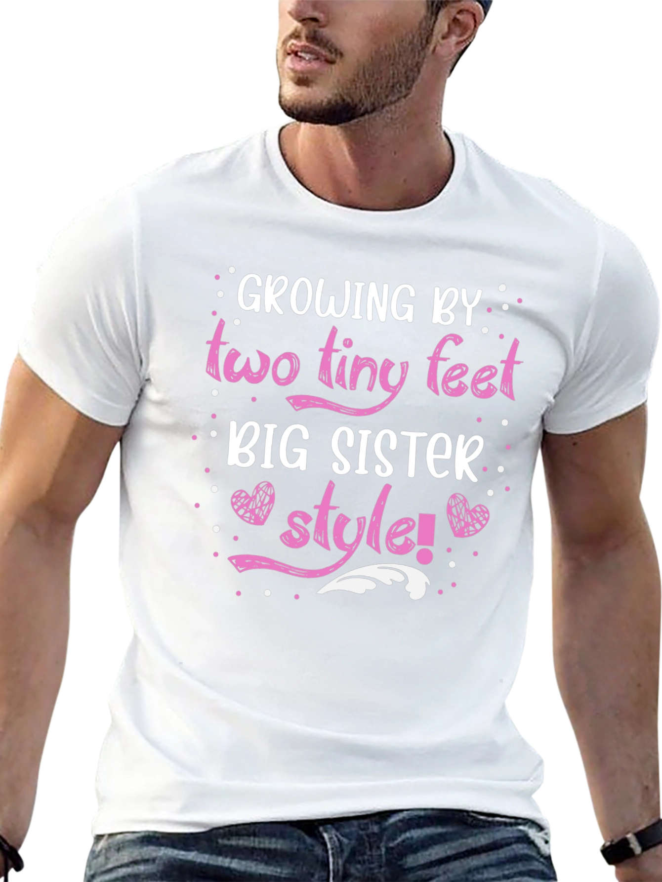 Growing by Two Tiny Feet Big Sister Style T-Shirt