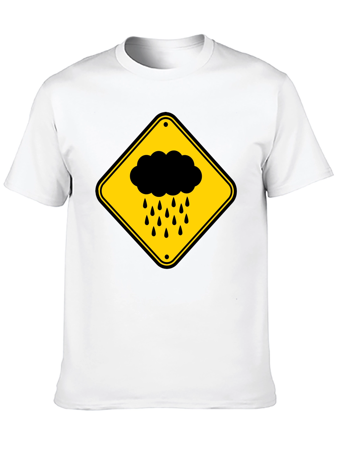 Rainy Day Warning T-Shirt - Black Cotton Tee