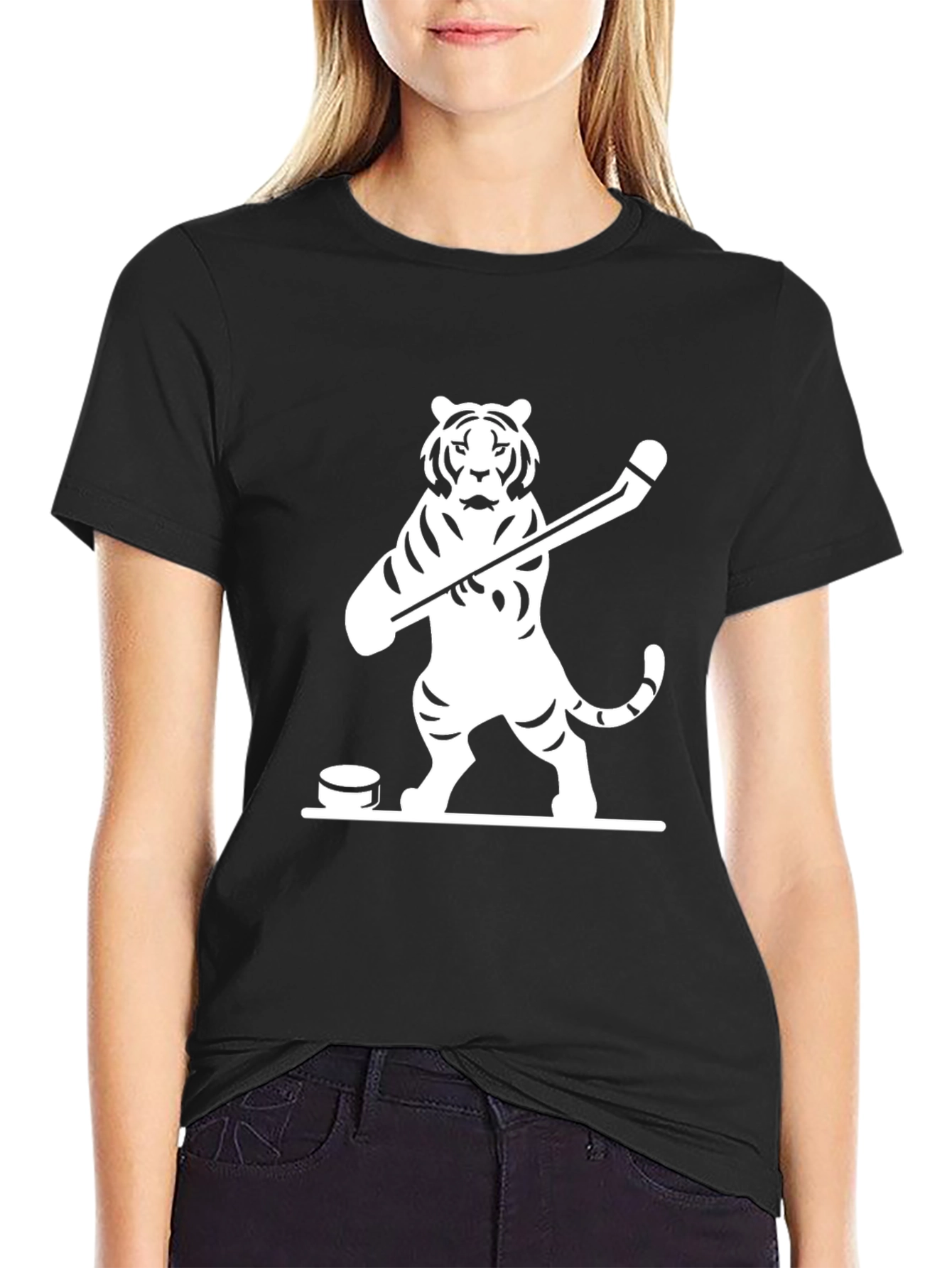 Hockey Tiger Graphic Tee - Black