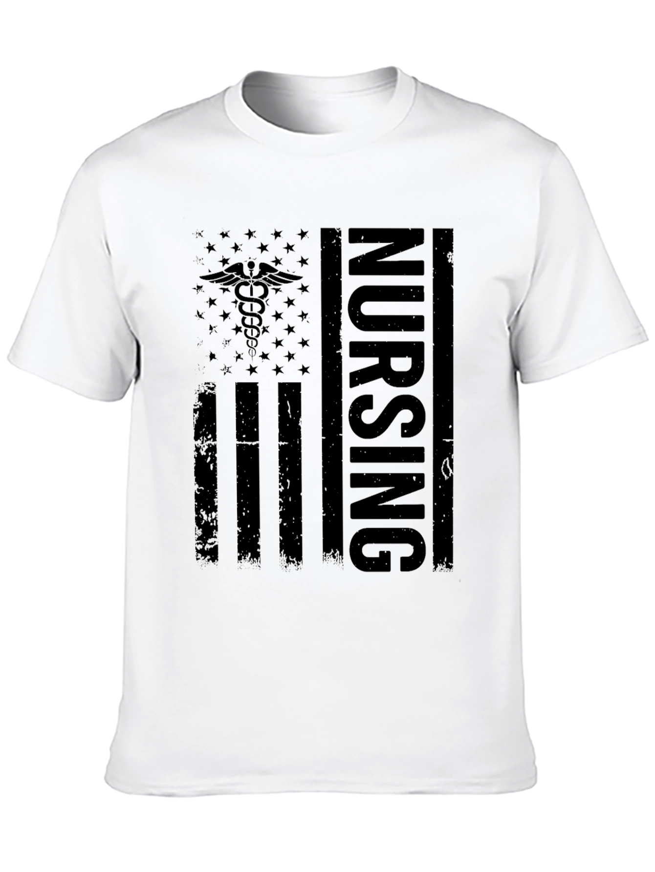 Nursing American Flag Graphic Tee