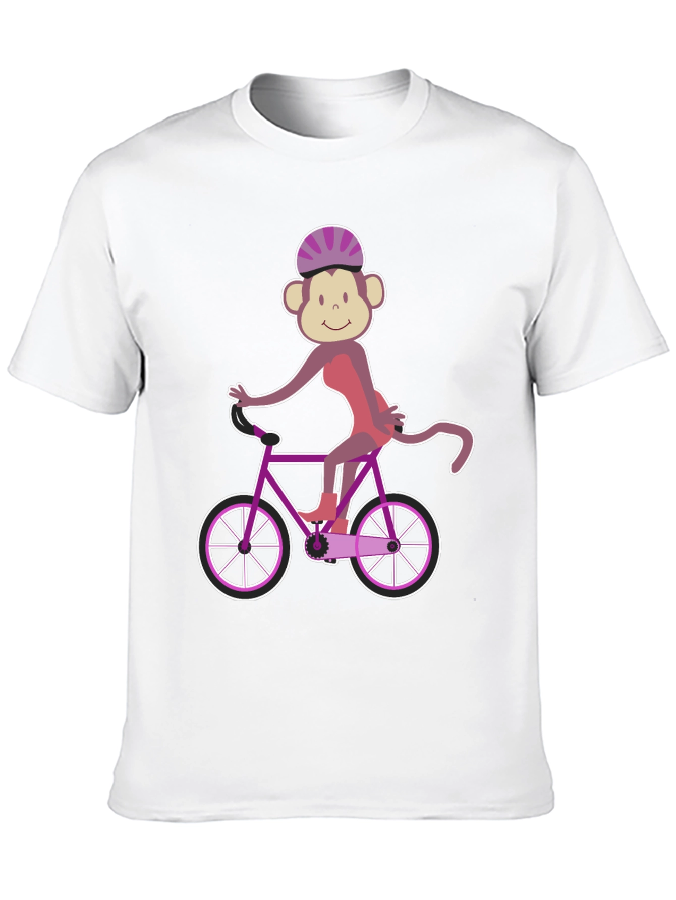 Monkey Riding Bike Graphic Tee - Fun Novelty Shirt