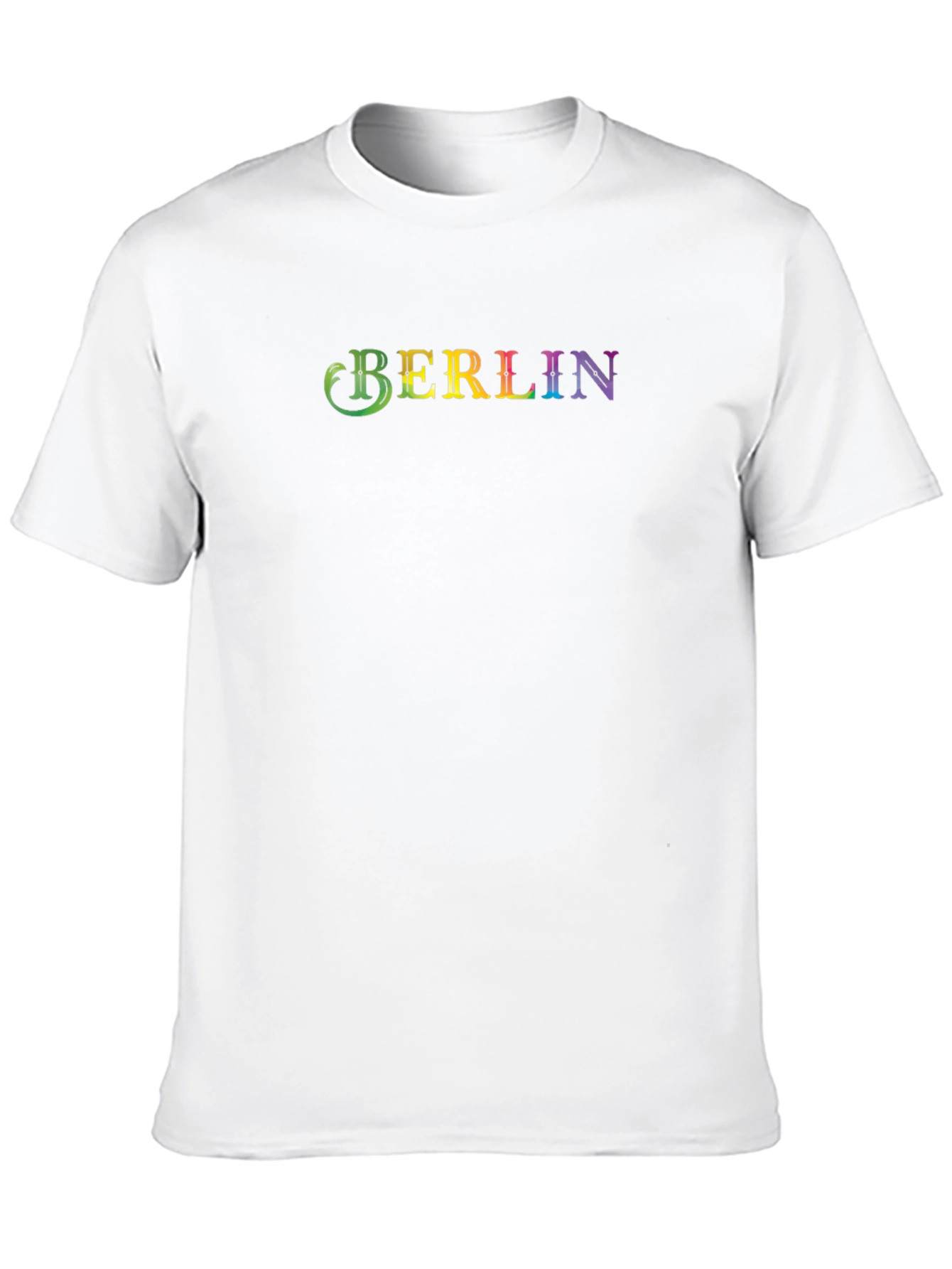 Berlin Rainbow Lettering Black T-Shirt
