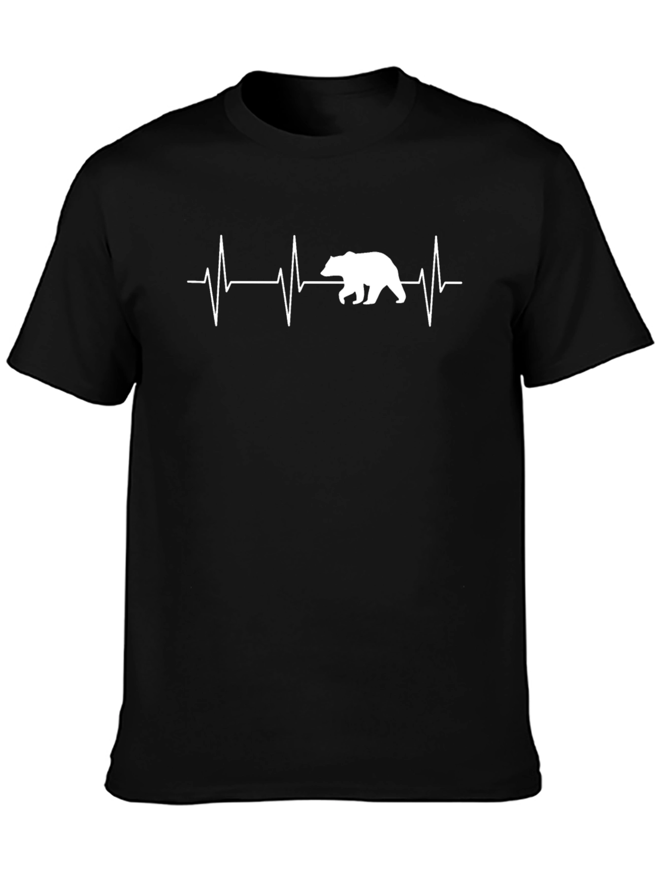 Bear Heartbeat Graphic Tee - Black