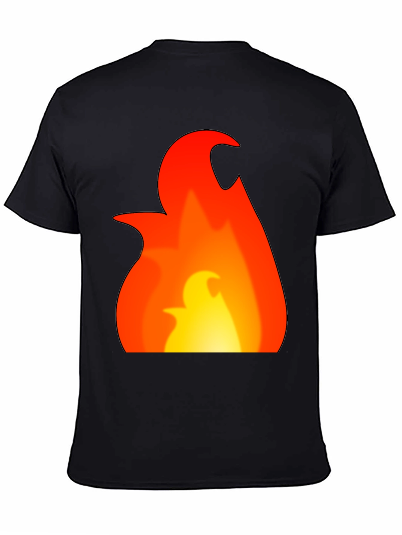 Flame Graphic Tee - Bold Black T-Shirt