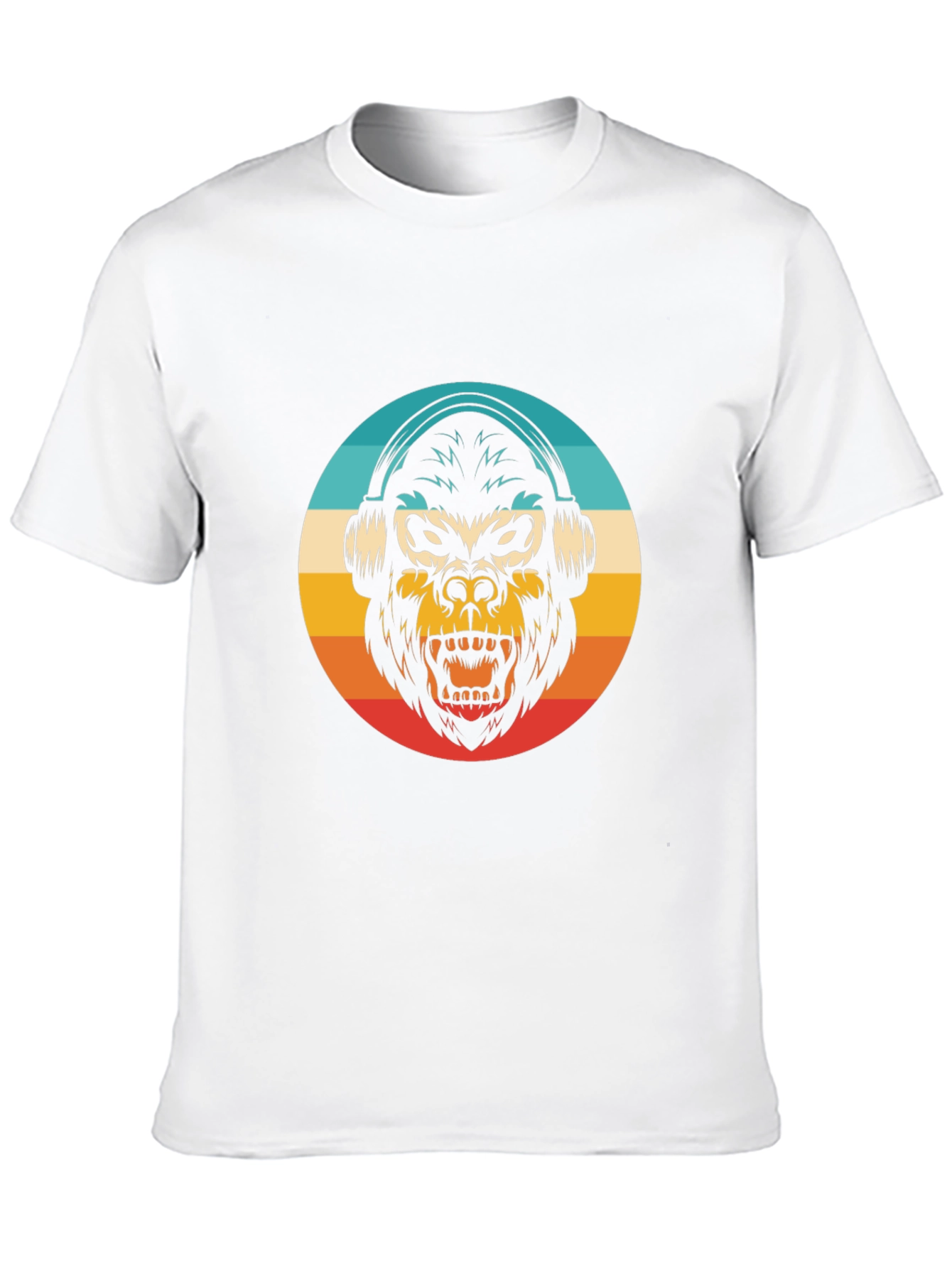 Retro Gorilla Headphone T-Shirt