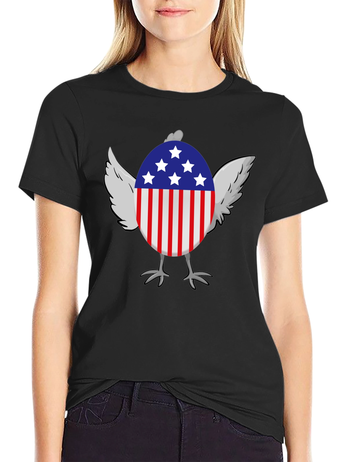 American Chicken Patriotic USA Graphic T-Shirt